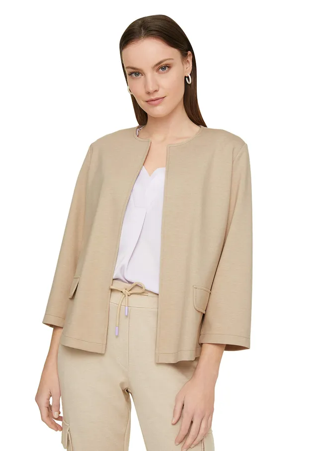 comma-damen-blazerjacke-sand-melange-clean image 1