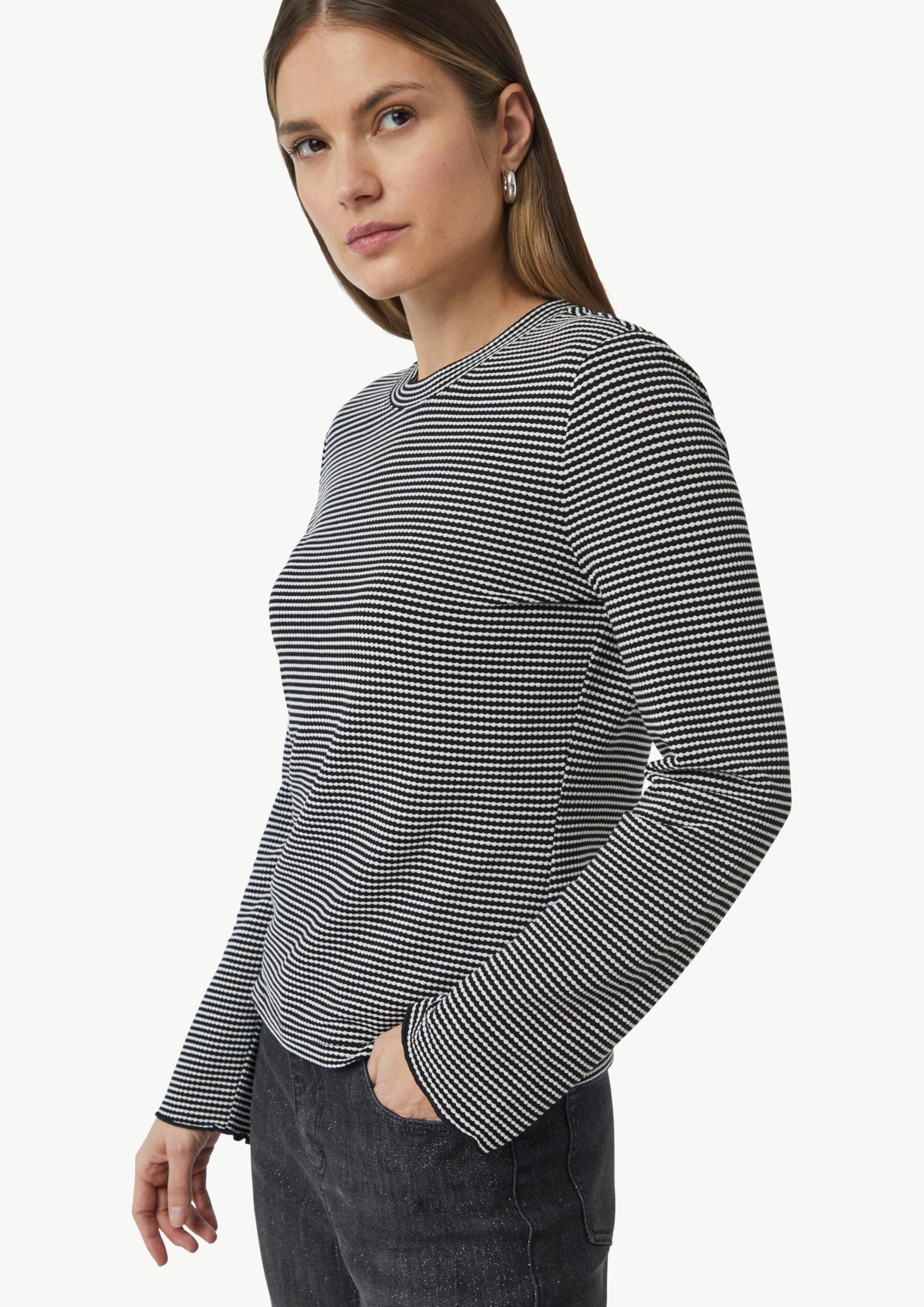 comma-langarmshirt-strukturstreifen-damen-shirt-schwarz-44 image 5
