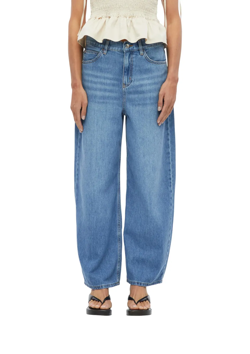 comma-barrel-leg-jeans-gr-e-38-blau-mid-rise image 1