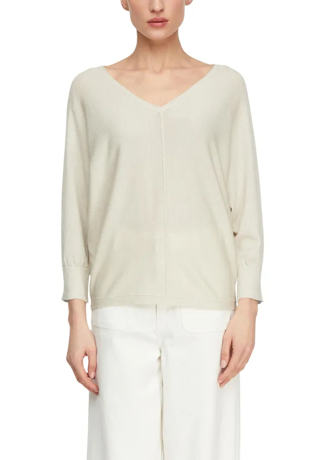 comma-strickpullover-glitzergarn-oversize-v-ausschnitt-gr-l image 1