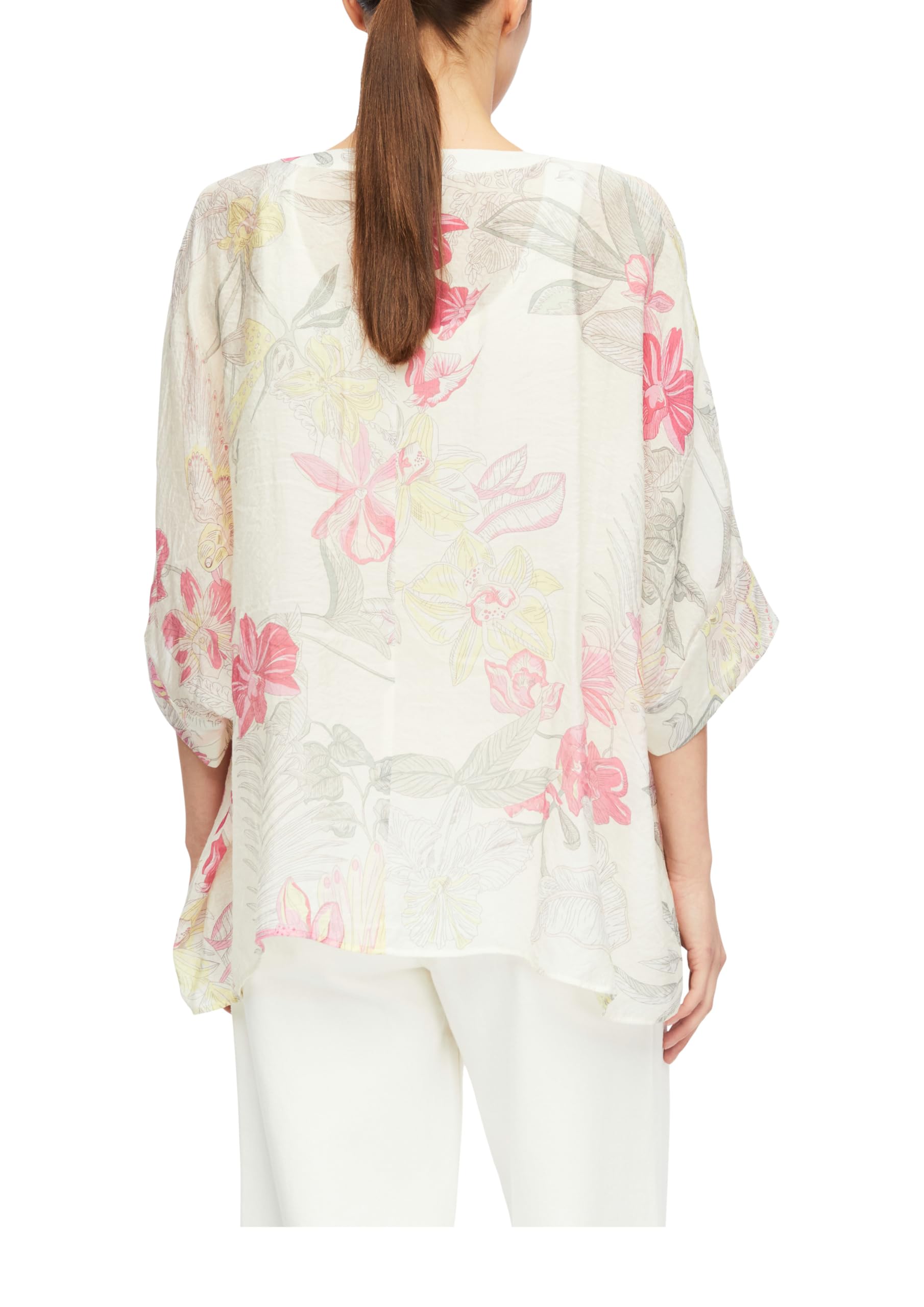 comma-poncho-bluse-chiffon-allover-print-viskose-beige-xl image 2