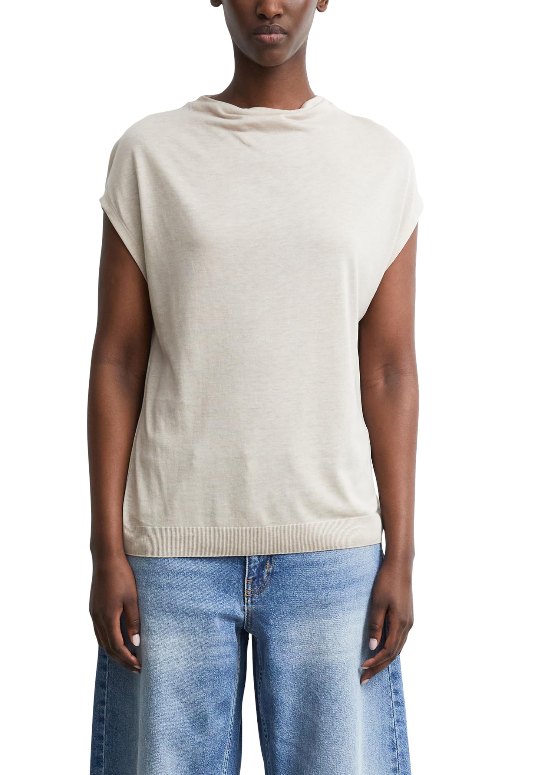 comma-t-shirt-mockneck-kurzarm-beige-gr-32 image 1