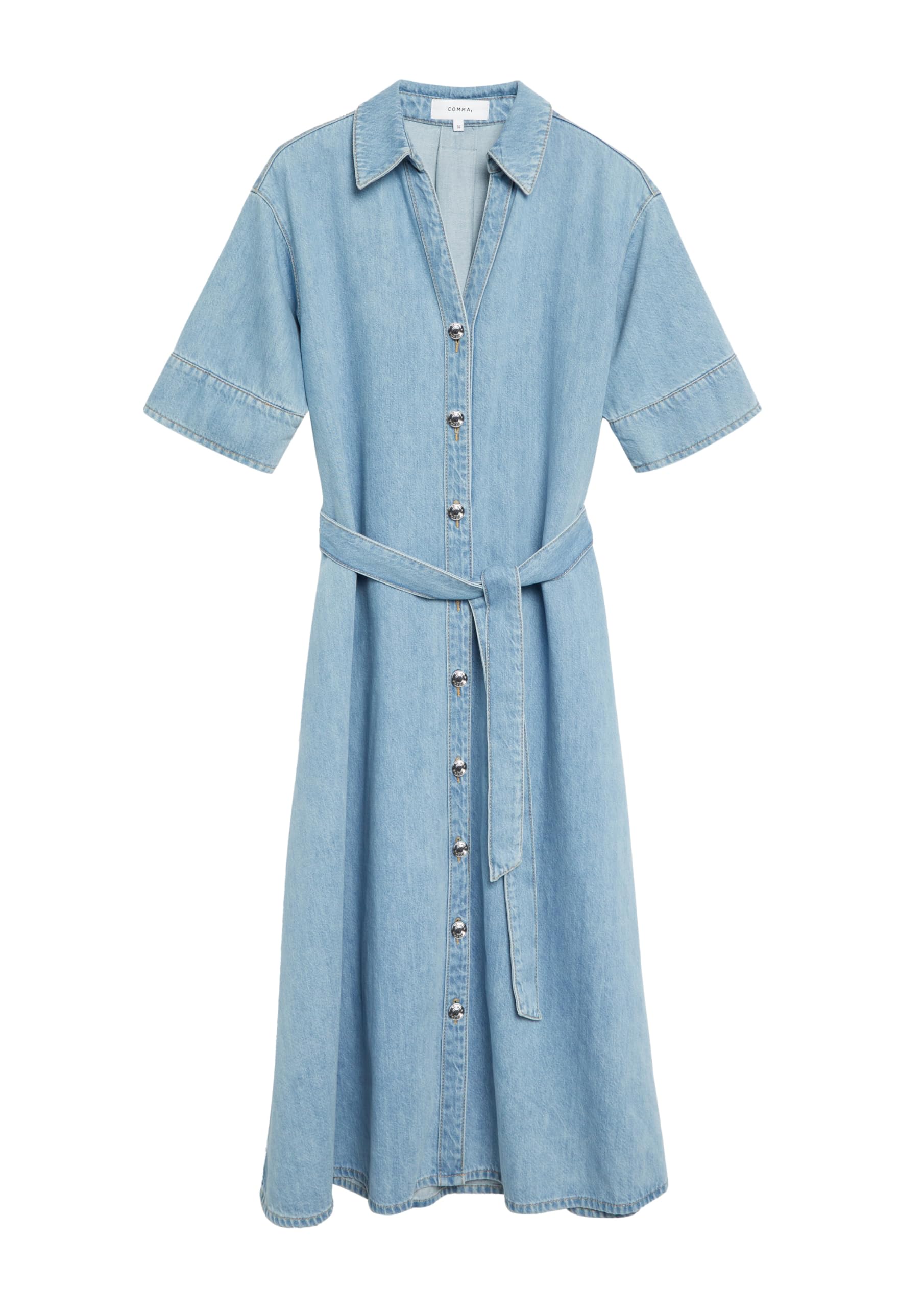 comma-hemdkleid-lyocell-denim-midi-mit-g-rtel image 3