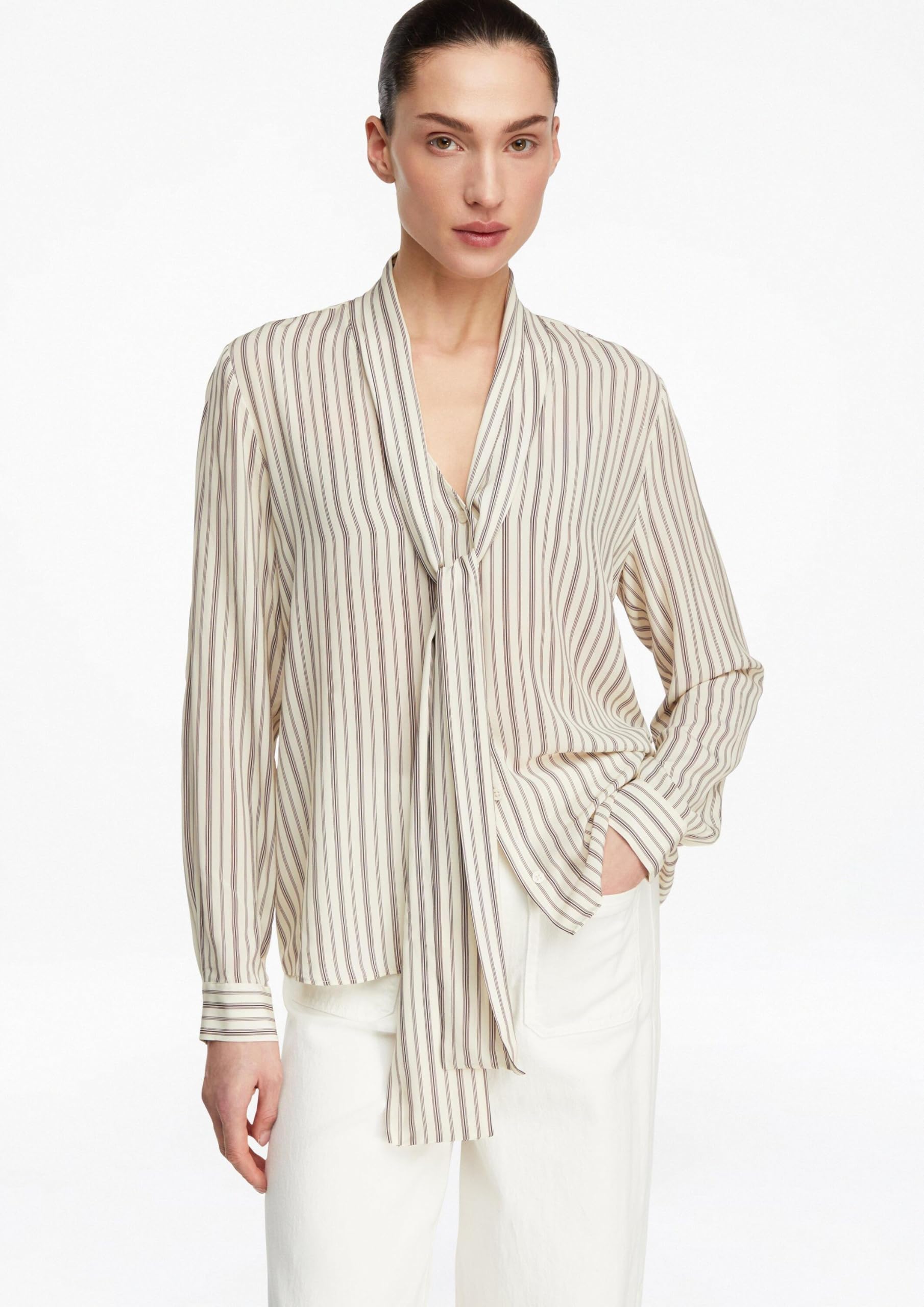 comma-blouses-bluse-viskose-gr-36-42-gestreift-schleifenkragen image 6