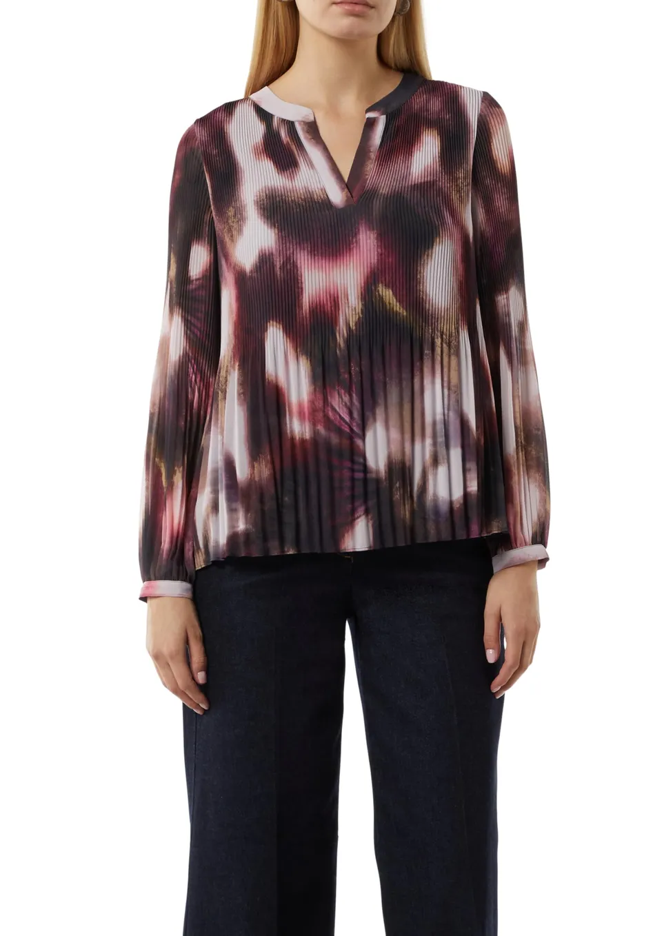 comma-blouses-tunika-bluse-chiffon-plissee-gr-36 image 1