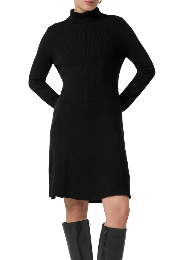 comma-rippstrickkleid-gr-38-schwarz-turtleneck-kurz image 1