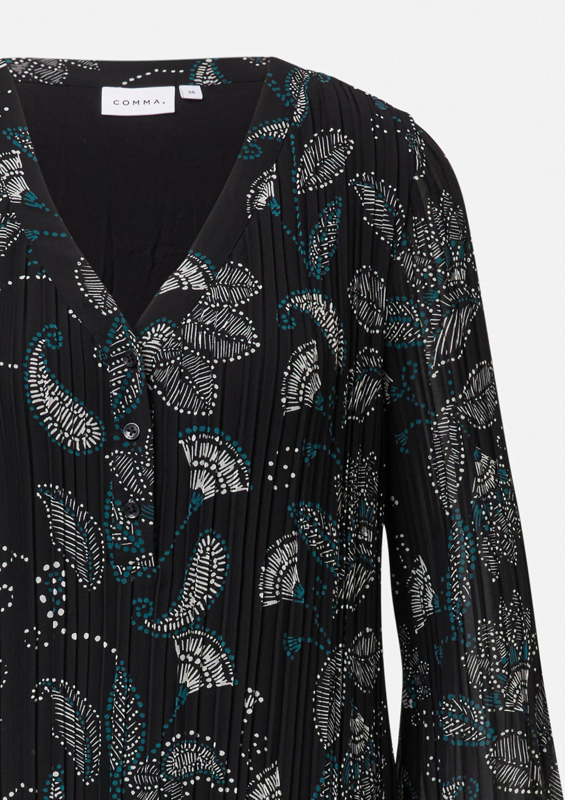 comma-blusenkleid-plissee-optik-midikleid-langarm-gr-e-32 image 7