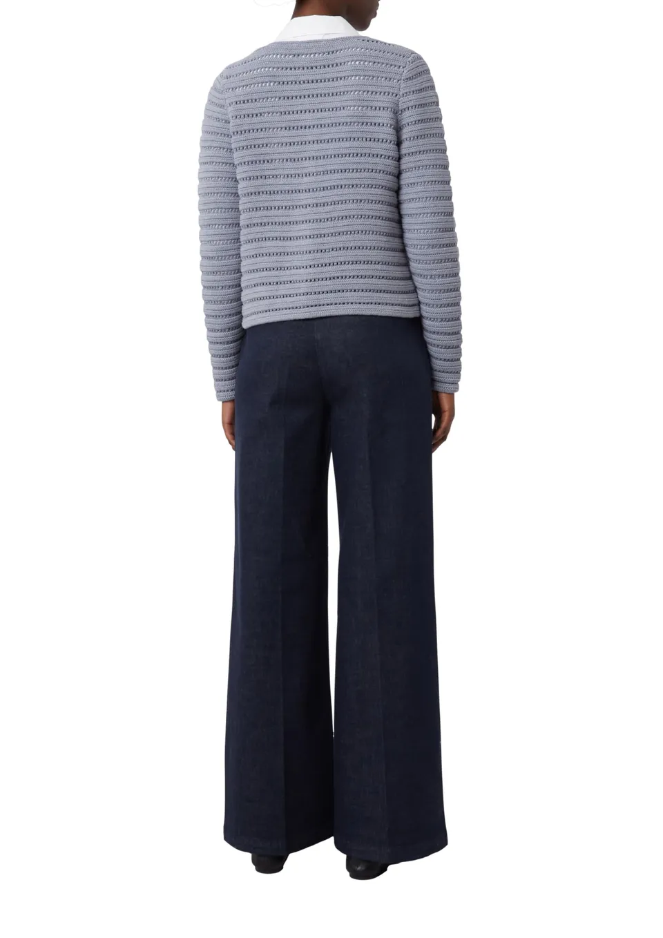 comma-strickjacke-2168921-damen-schiefergrau-cardigan-gestreift image 1