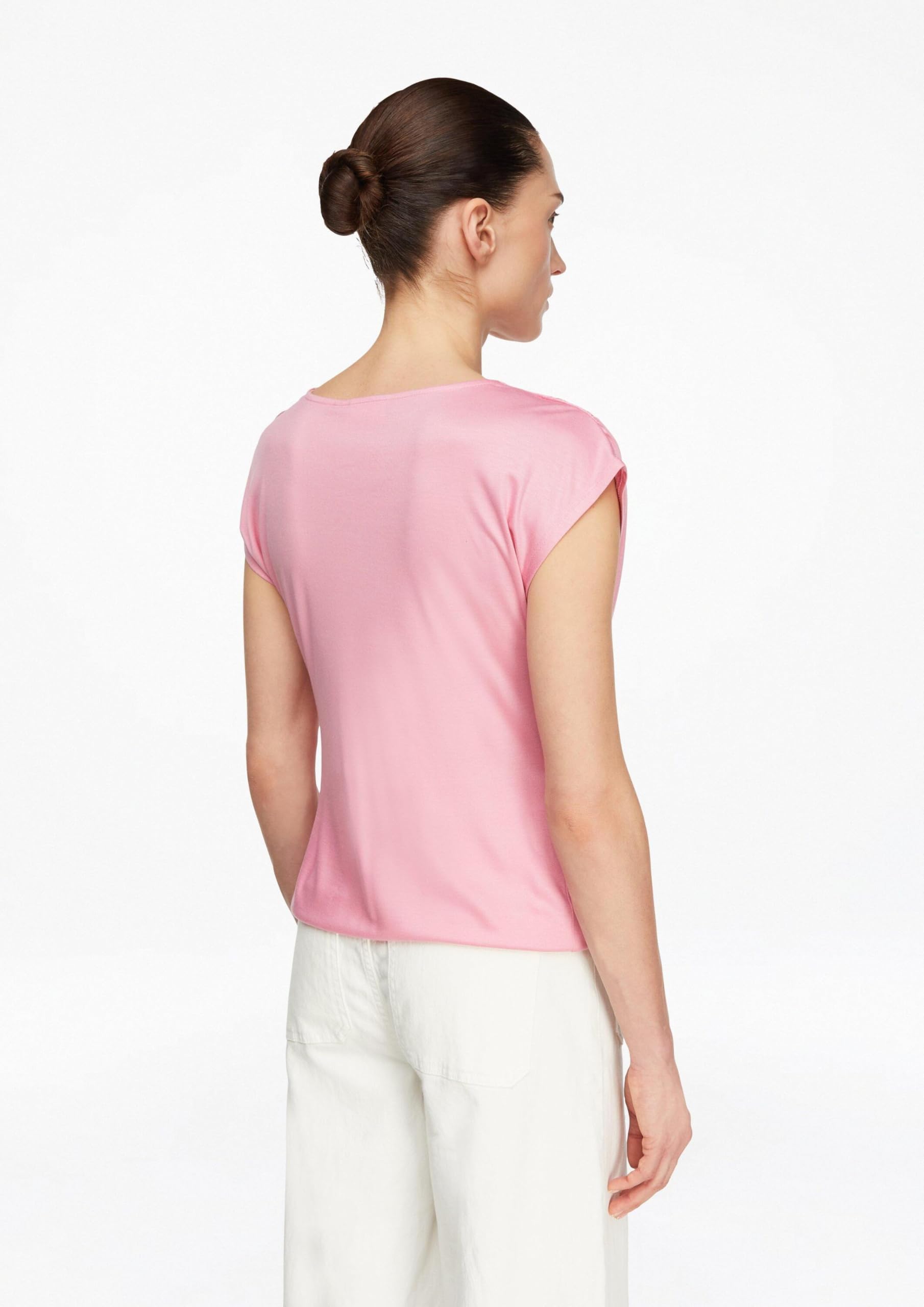comma-t-shirt-tailliert-jersey-gr-36-rosa-rundhals-falte image 7