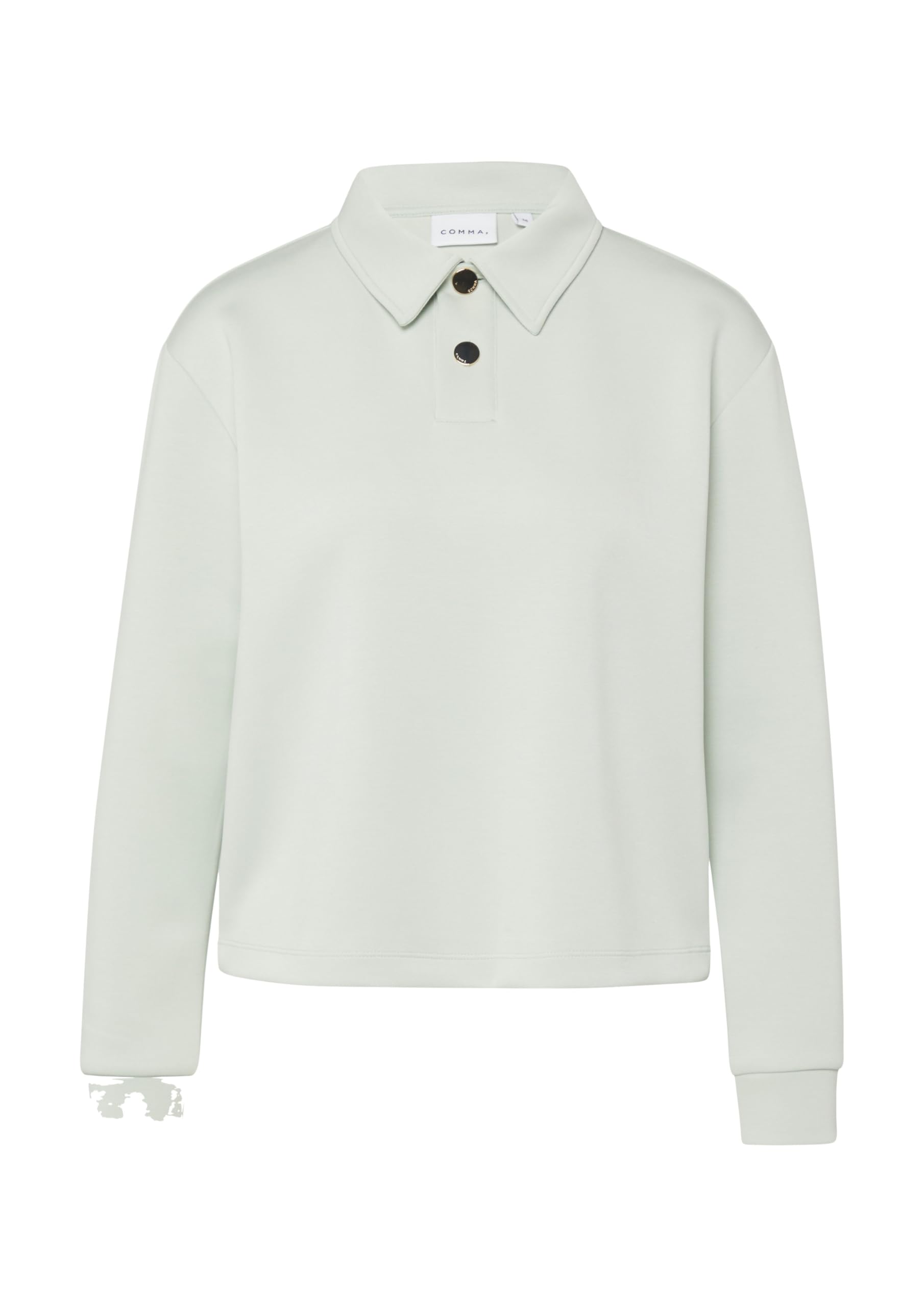 comma-sweatshirt-damen-polokragen-langarm-creme image 4