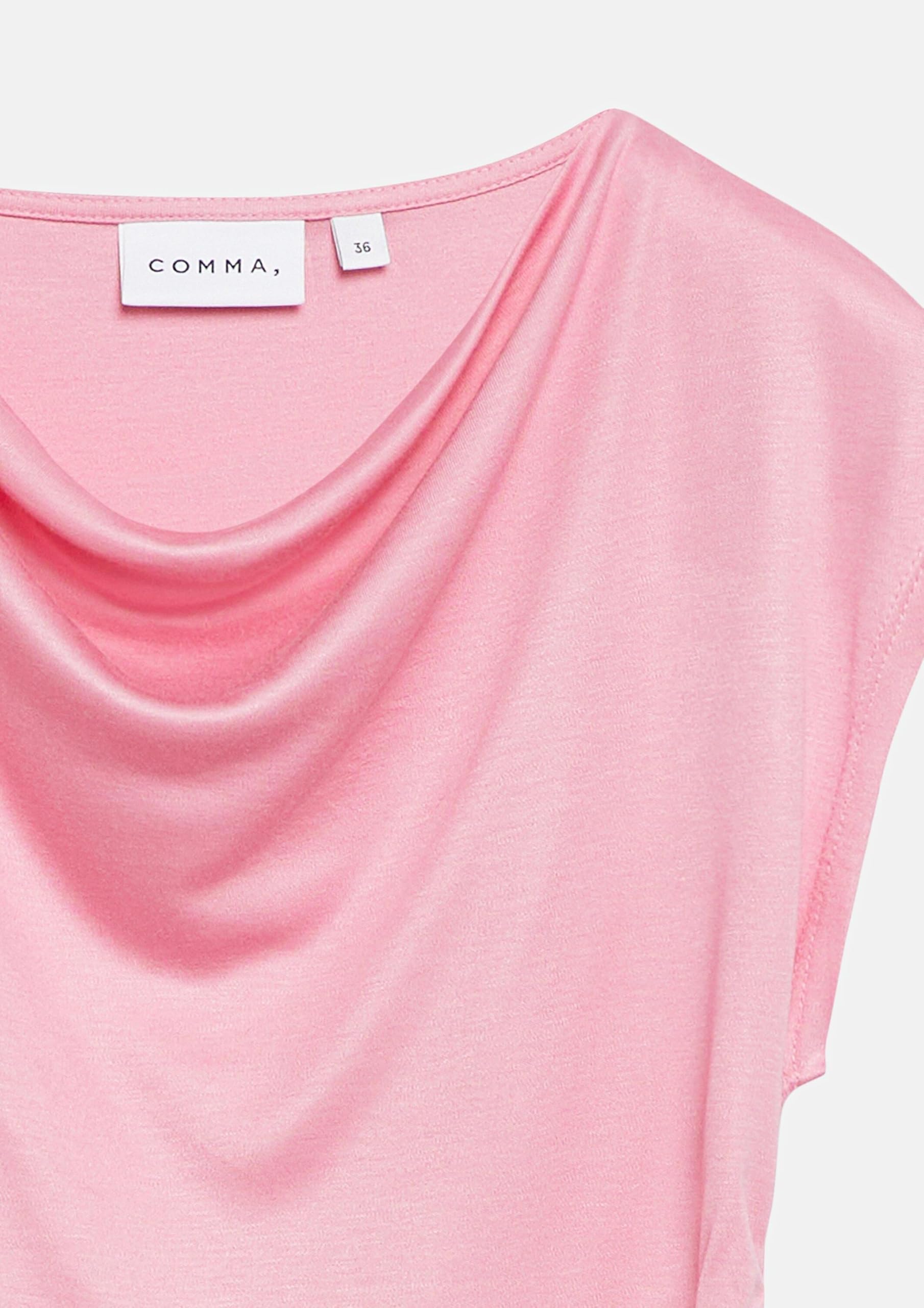 comma-t-shirt-tailliert-jersey-gr-36-rosa-rundhals-falte image 5