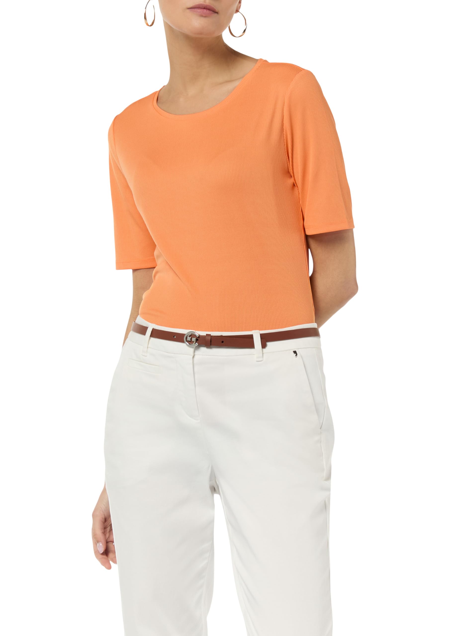 comma-geripptes-t-shirt-rundhals-top-pink image 8