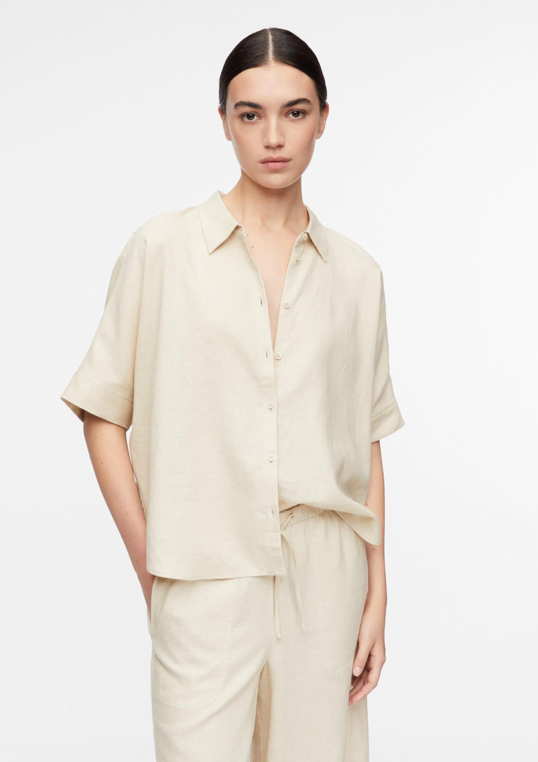 comma-bluse-oversize-beige-gr-34-leinenmix image 6