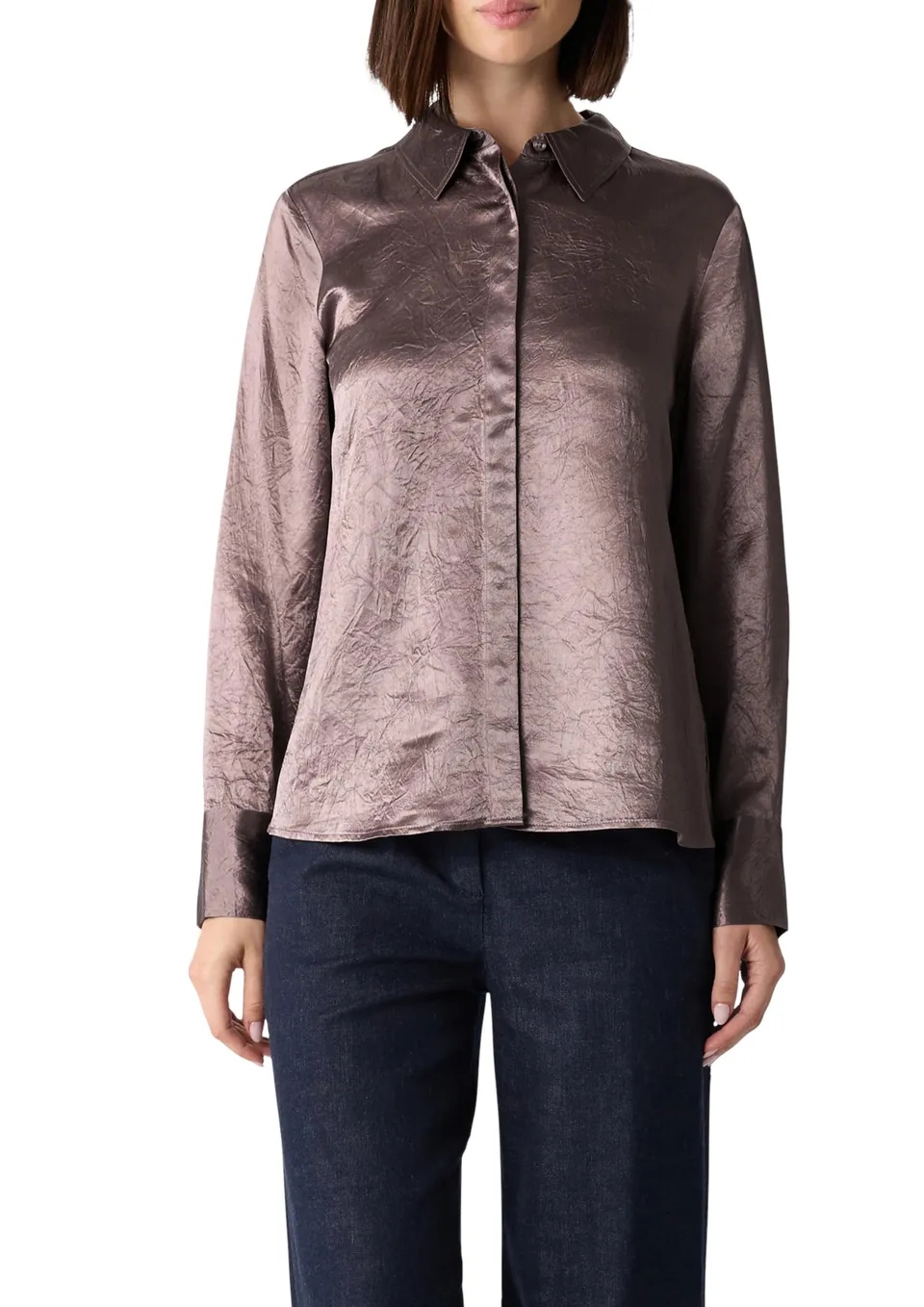 comma-hemdbluse-crinkled-satin-altrosa-42 image 1