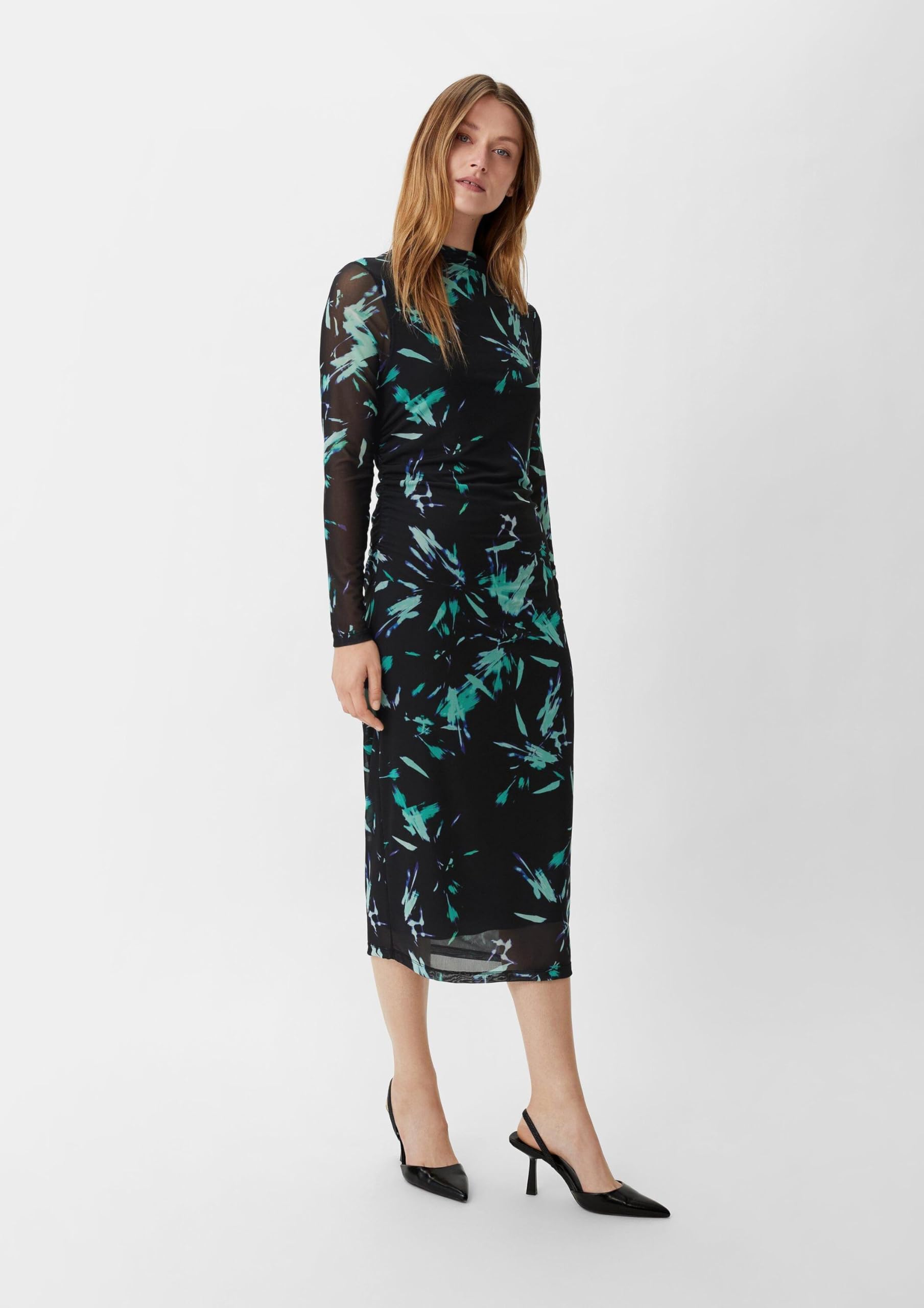 comma-midikleid-mesh-gr-38-kleid-slim-fit-allover-print image 5