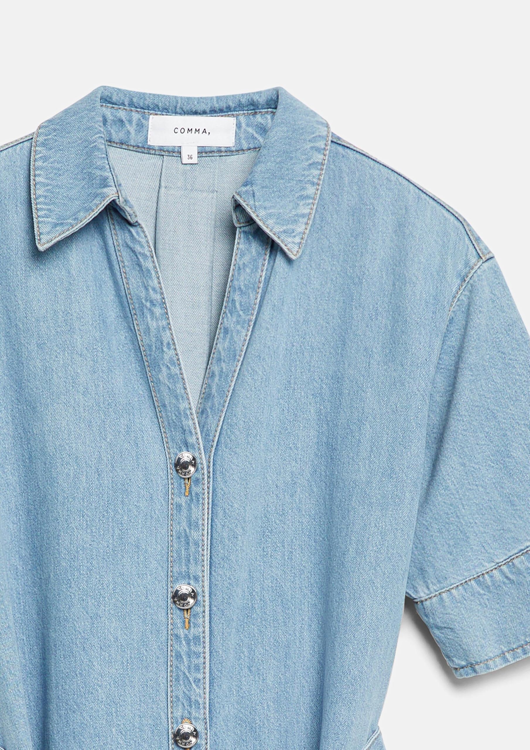 comma-hemdkleid-lyocell-denim-midi-mit-g-rtel image 5