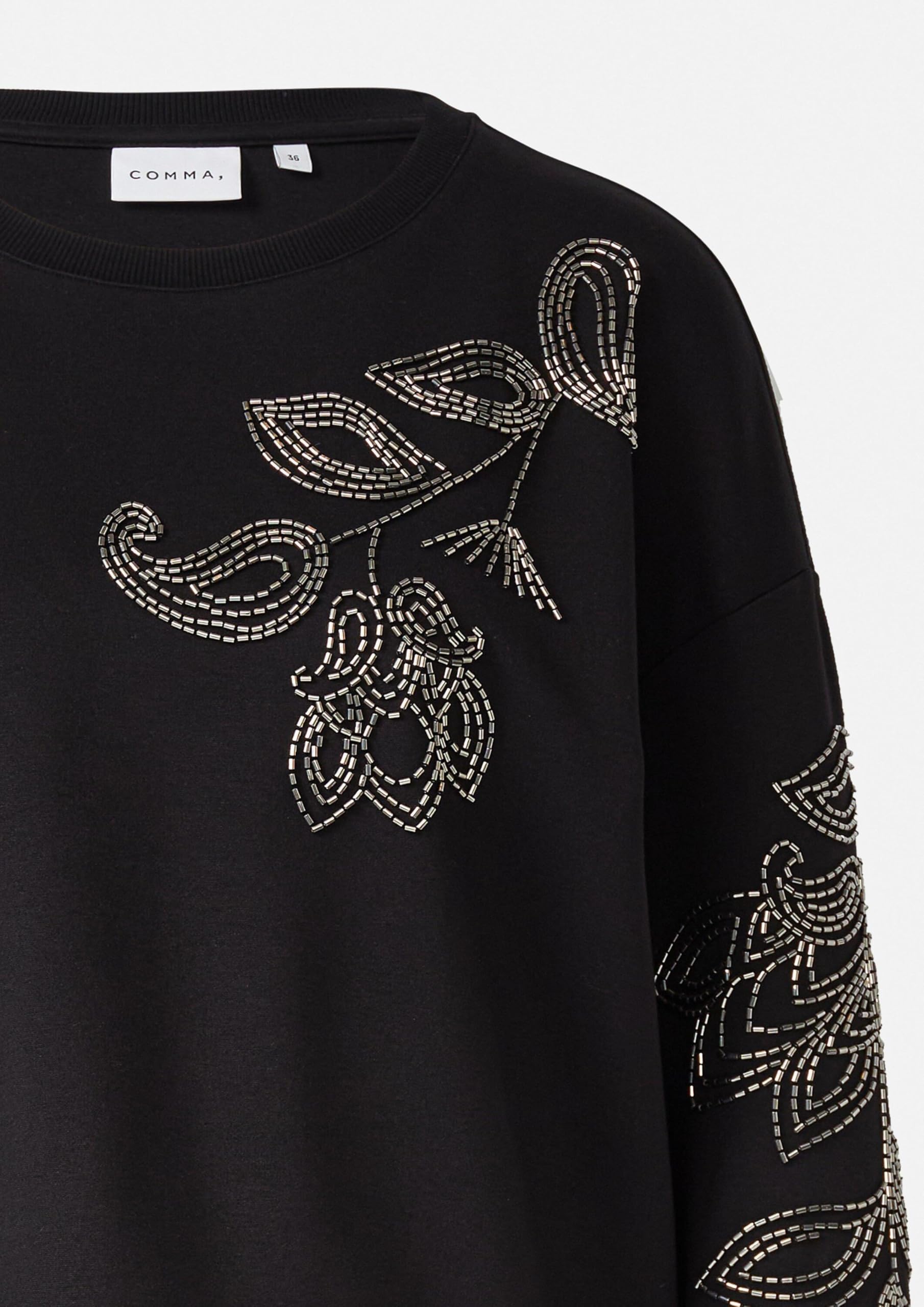 comma-sweatshirt-damen-mit-perlenstickerei-gr-46 image 5