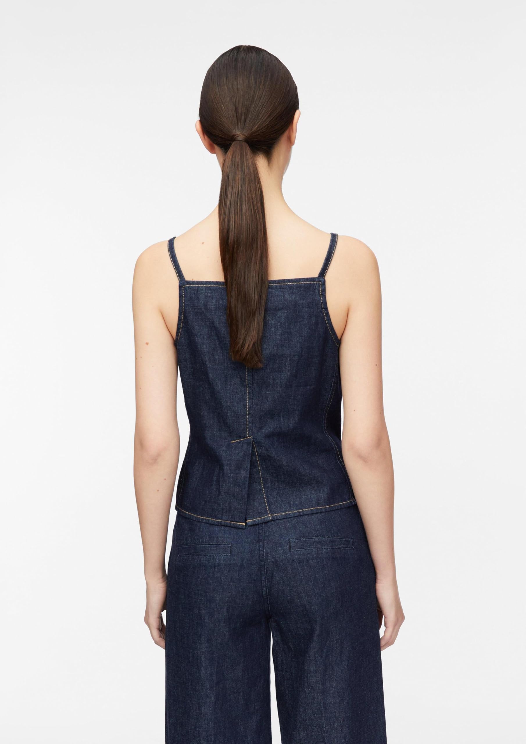 comma-jeans-denim-top-karreeausschnitt-rmellos-gr-38 image 7