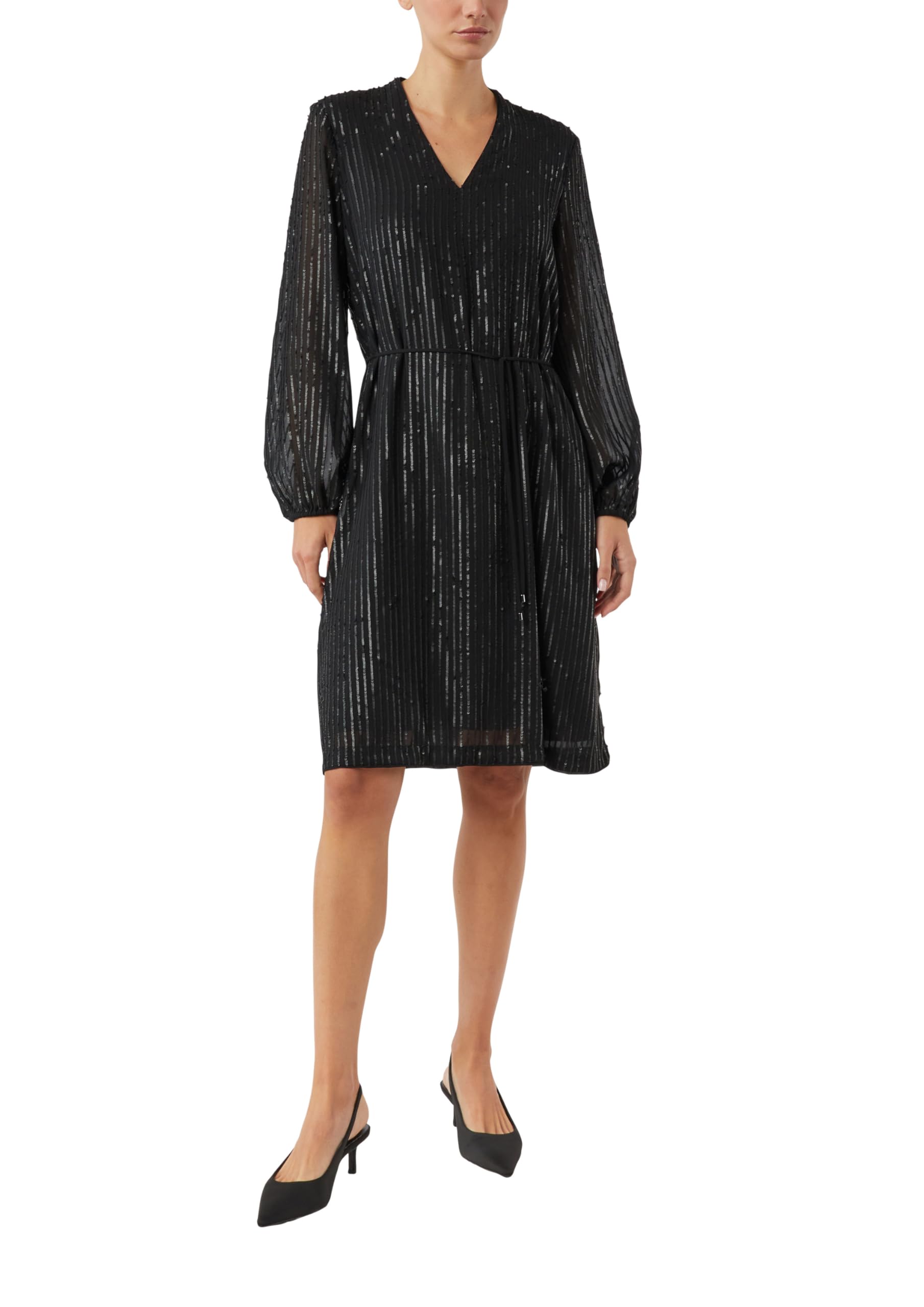 comma-pailletten-kleid-v-ausschnitt-mit-g-rtel image 1