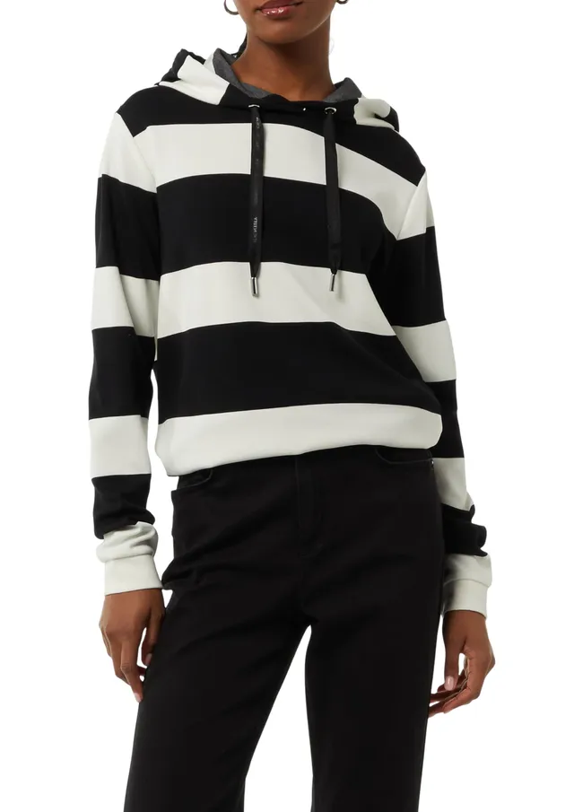 comma-sweatshirt-hoodie-damen-schwarz-blockstreifen-34 image 1