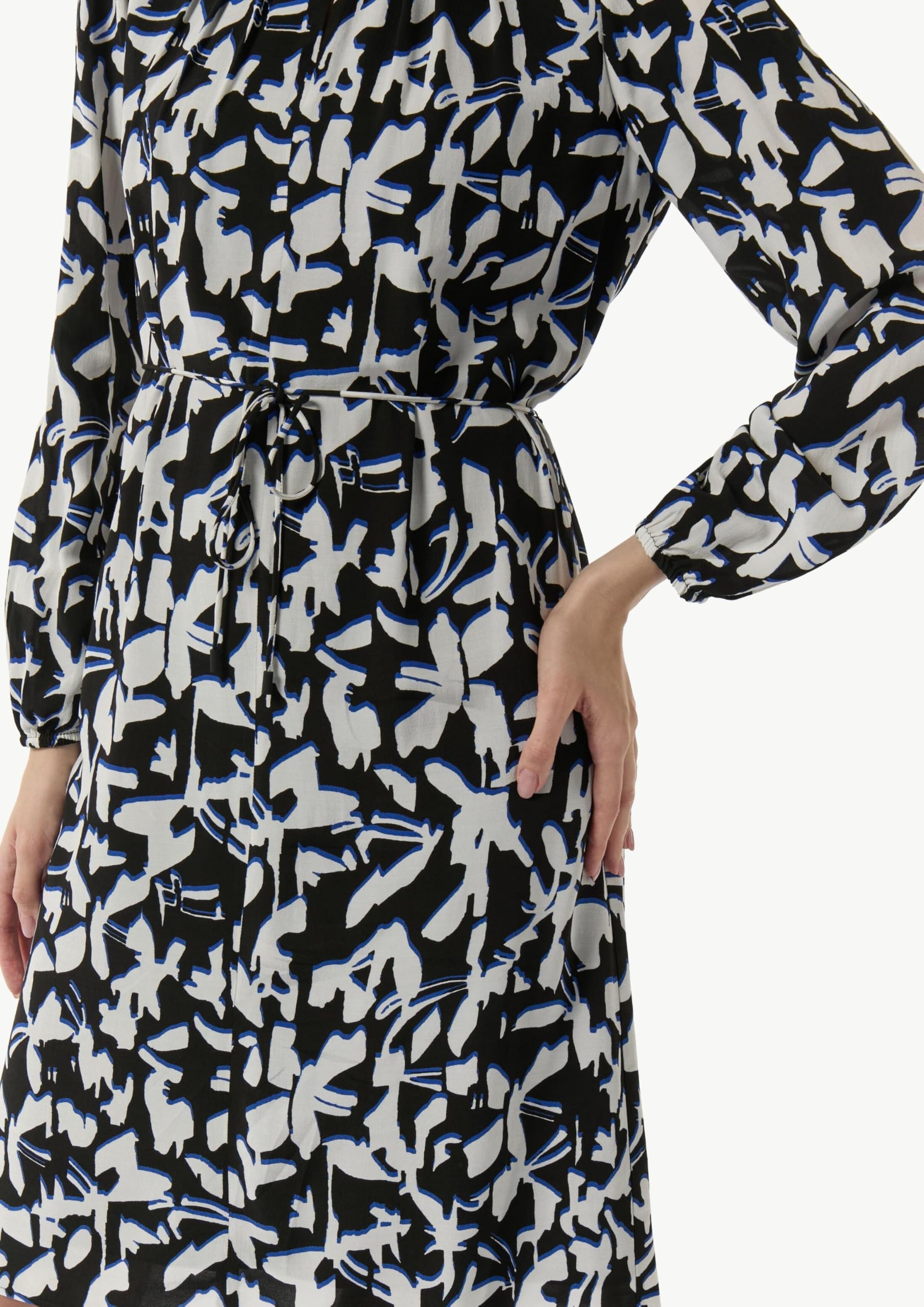 comma-midi-kleid-faltenausschnitt-damenkleid-royalblau-viskose image 5
