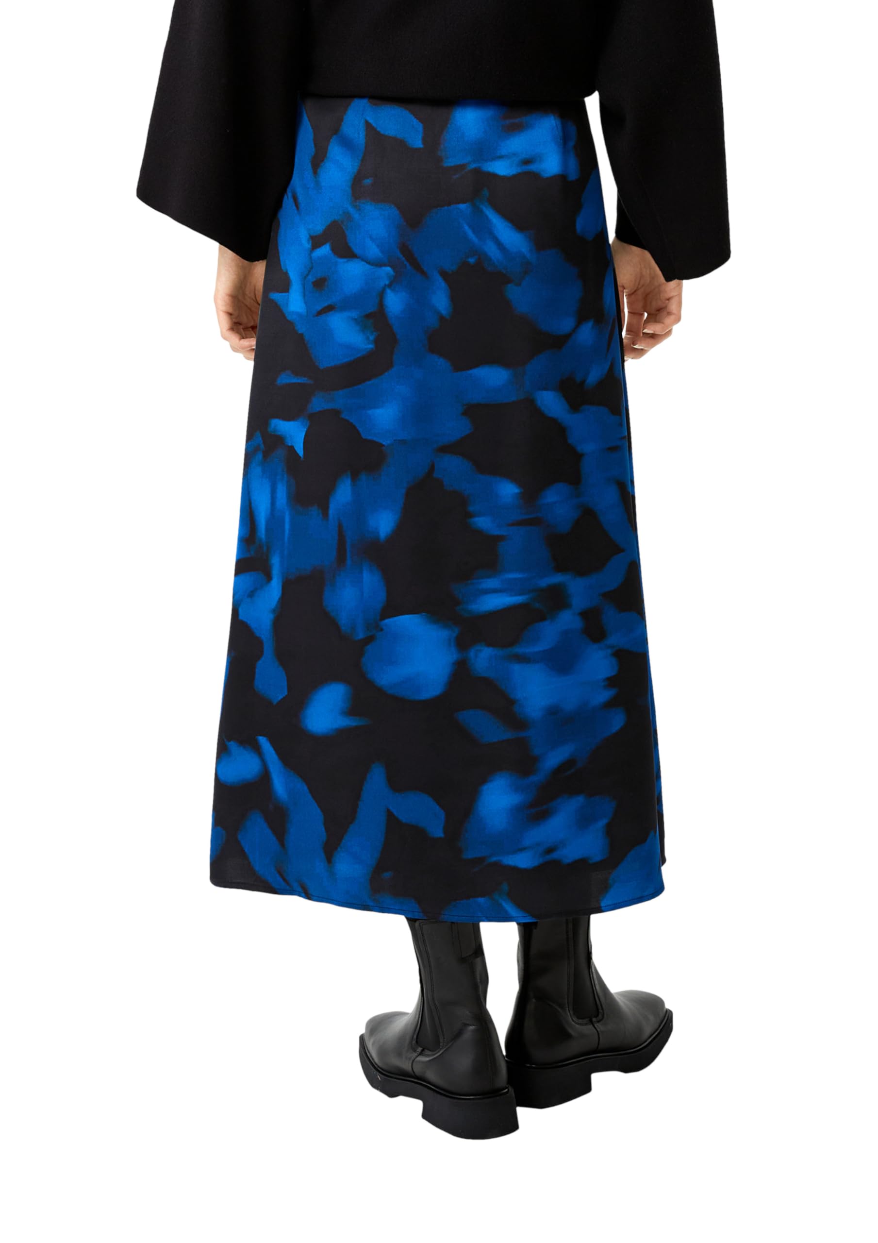comma-satinrock-all-over-print-damen-rock-schwarz-muster image 2