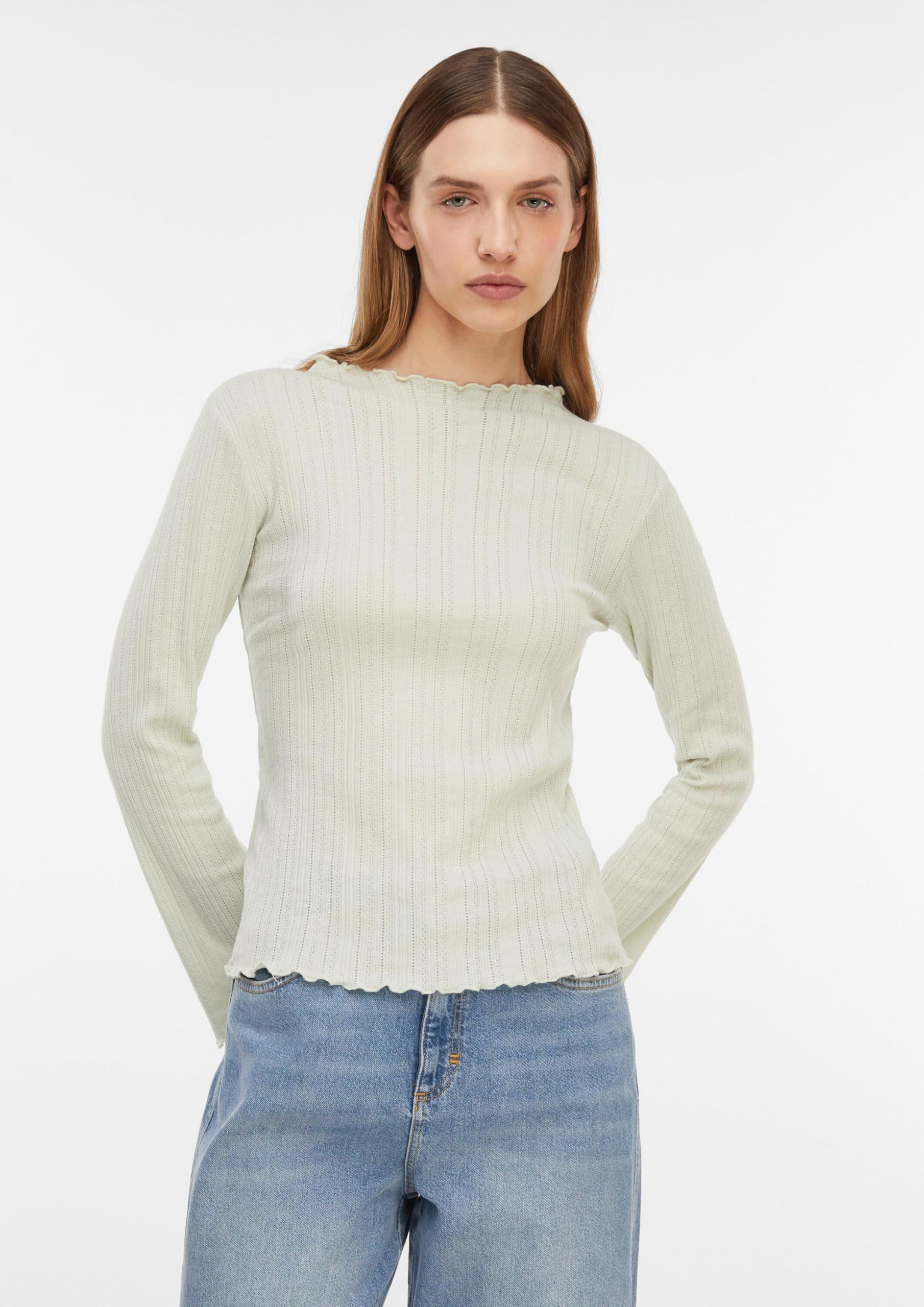 comma-damen-langarmshirt-stehkragen-slim-fit-salbeigr-n-38 image 6