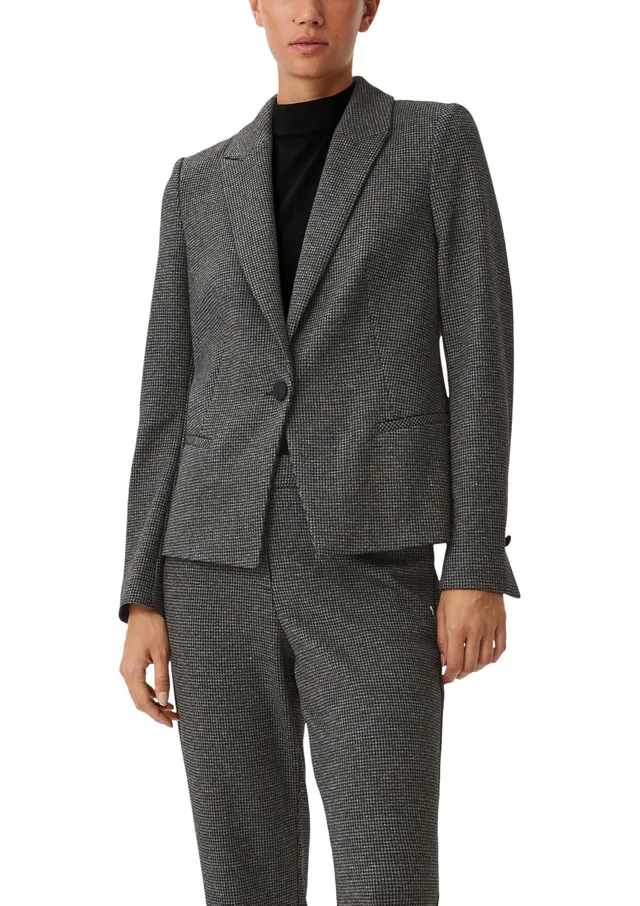 comma-blazer-pepita-muster-jacquard-schwarz-gr-40 image 1