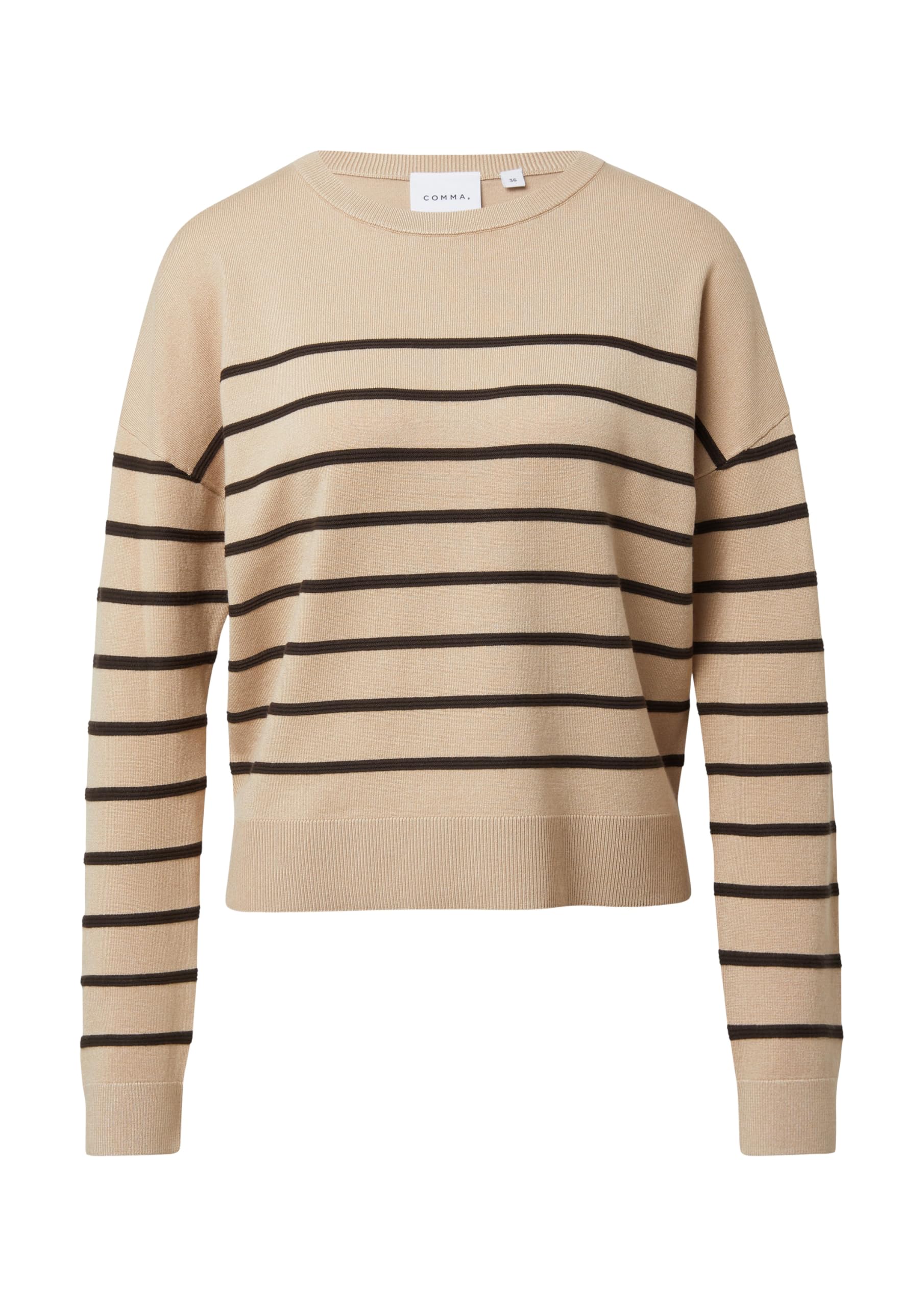 comma-feinstrickpullover-damen-gr-40-beige-strukturstreifen-viskose image 4