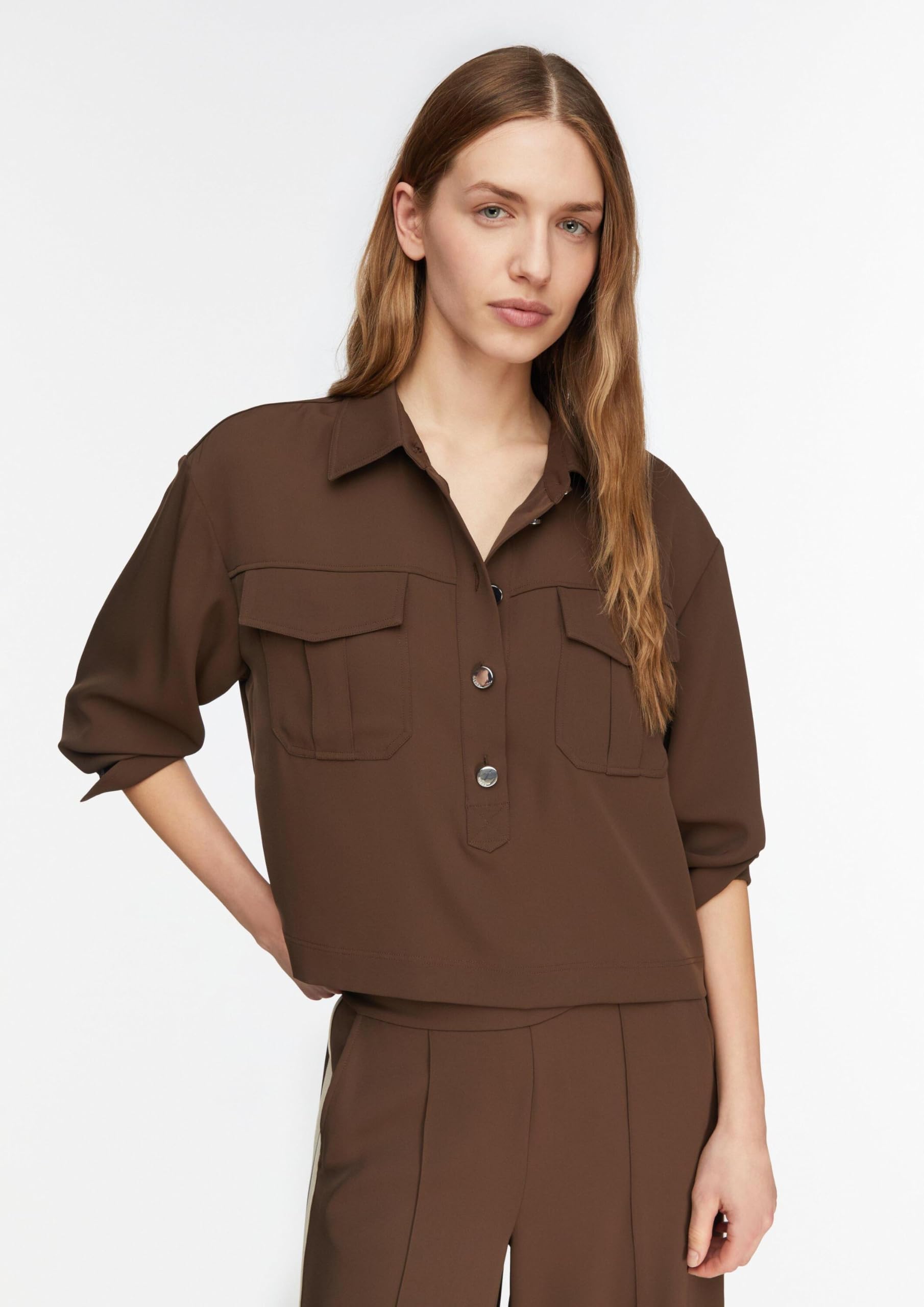 comma-bluse-hemdkragen-brusttaschen-creme image 6