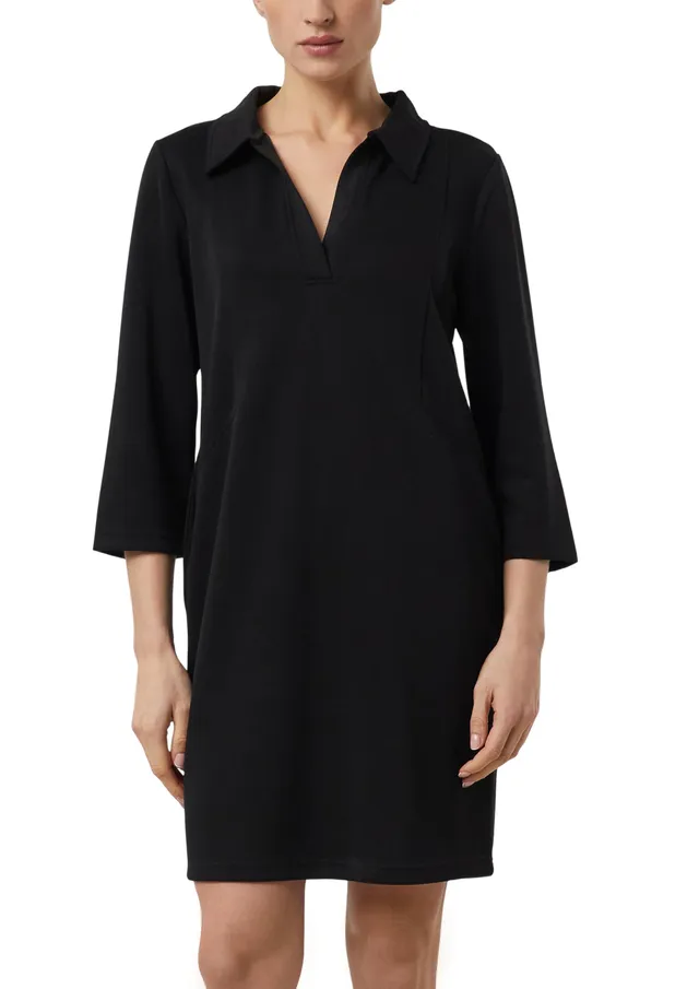 comma-jersey-kleid-polokragen-3-4-arm-grau-gr-44 image 1