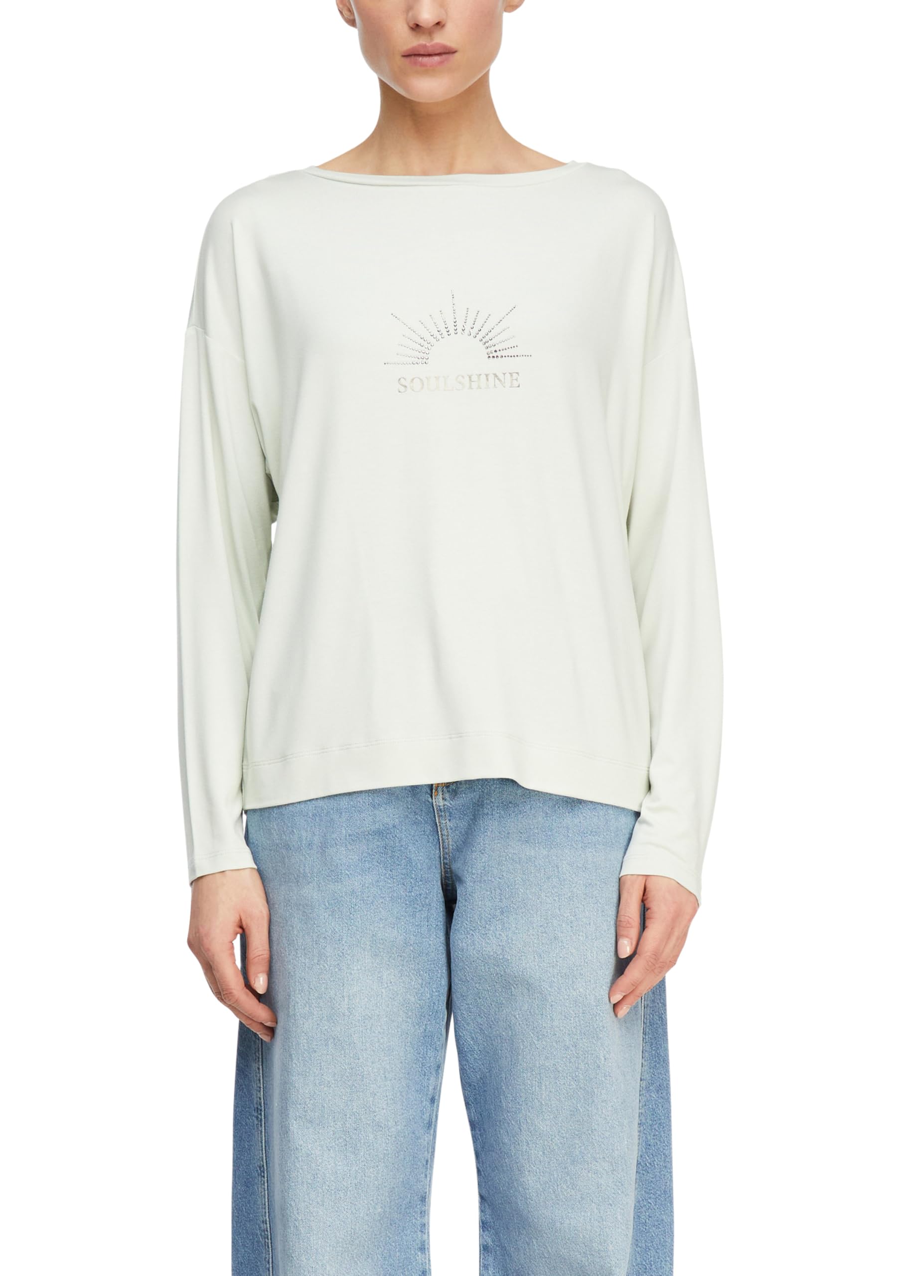 comma-tops-langarmshirt-damen-pastellt-rkis-frontprint image 1