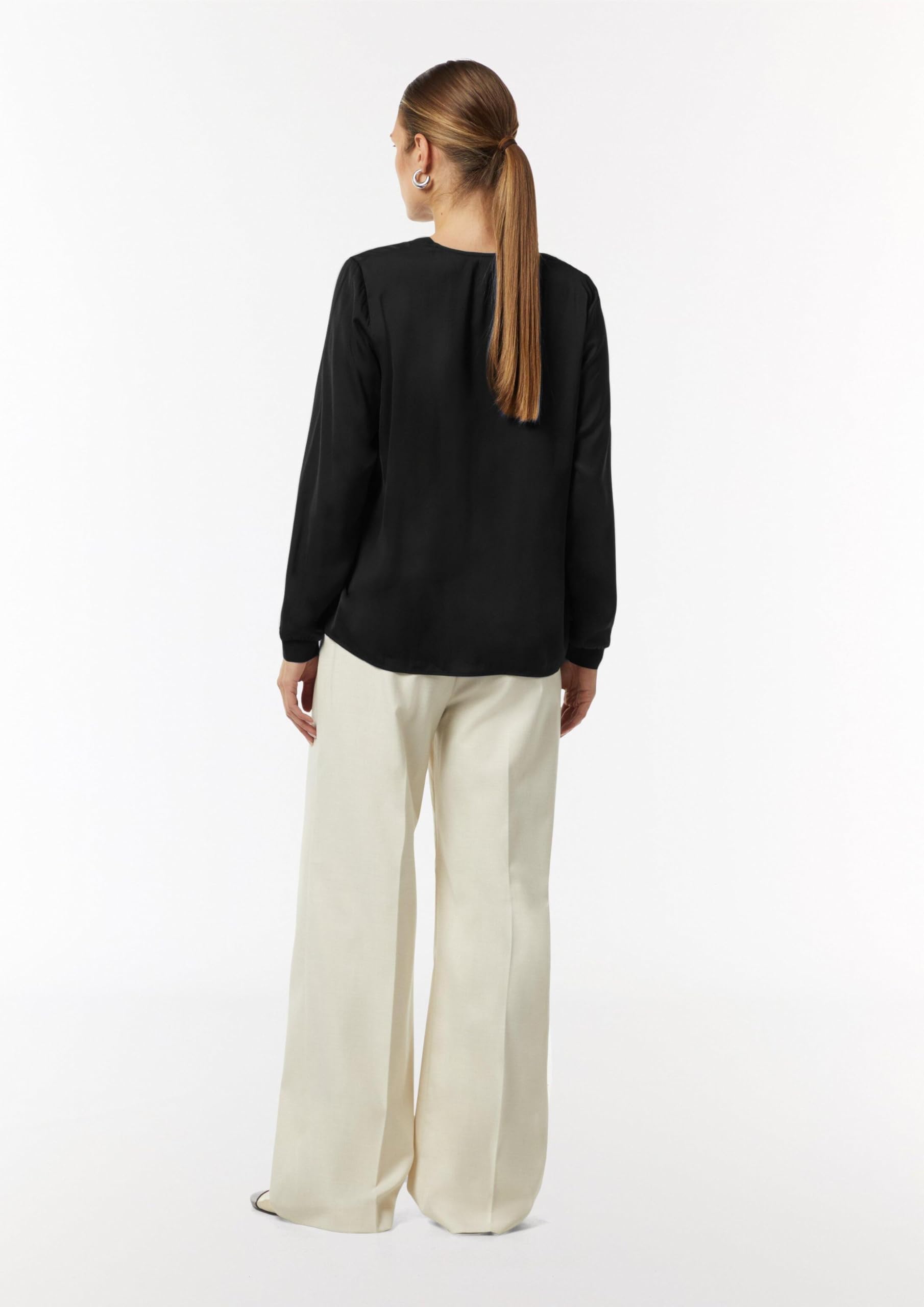 comma-satin-bluse-mit-rippb-ndchen-schwarz image 6