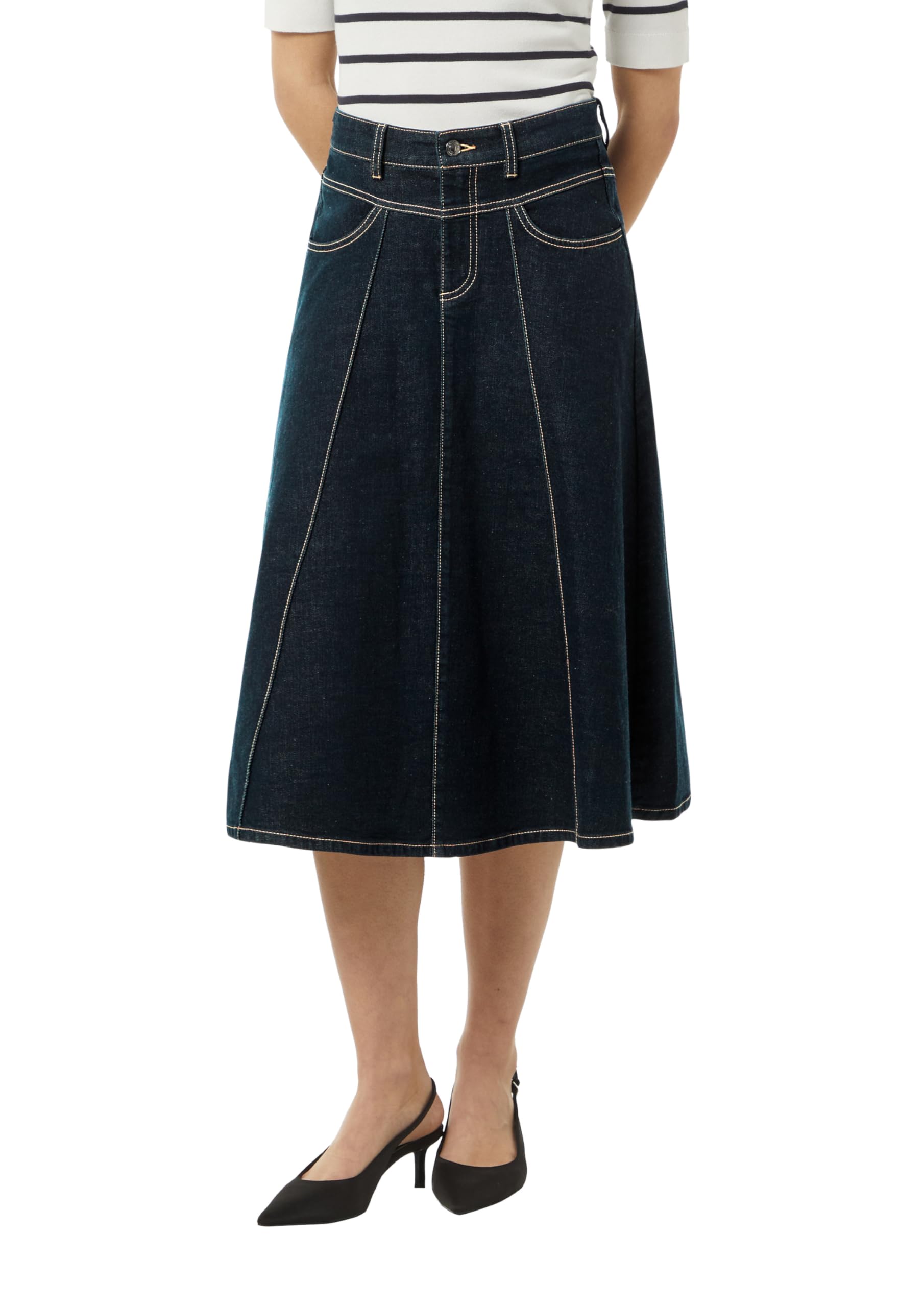 comma-skirts-midirock-denim-gr-38-elastisch-ausgestellt image 1