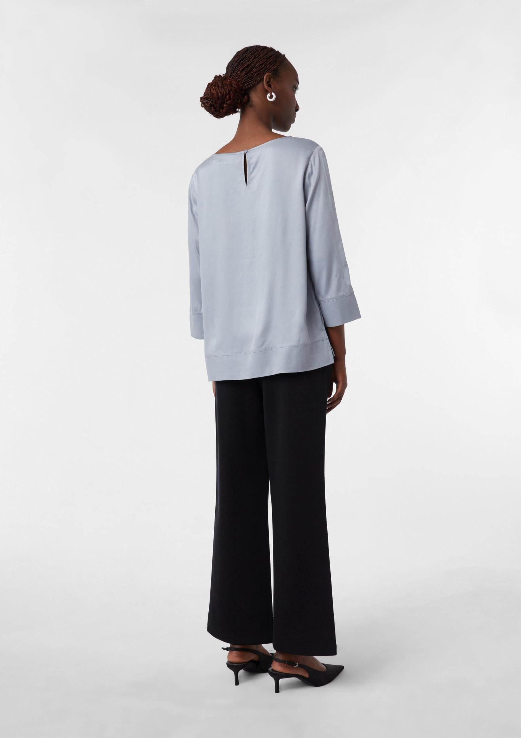 comma-viskosebluse-3-4-arm-bluse-blau-gr-36-schlitz image 8