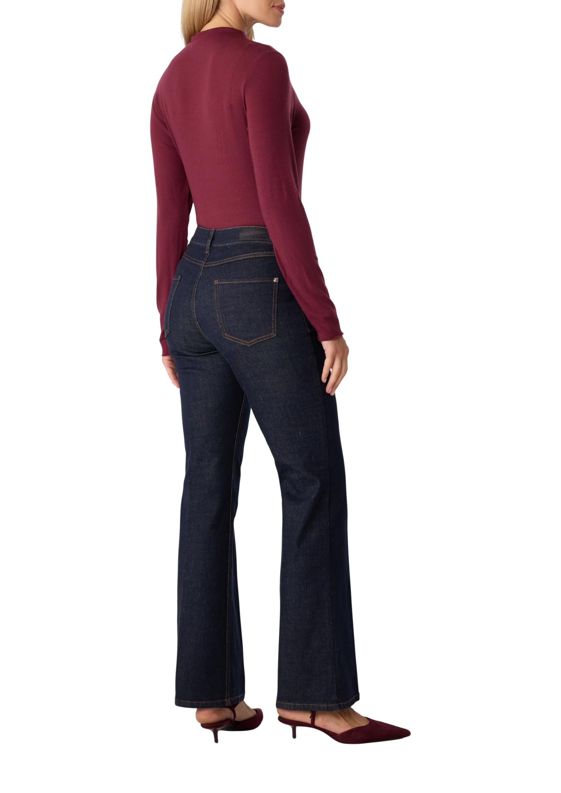comma-jeans-flared-damen-gr-44-denim-mit-zier-detail image 2