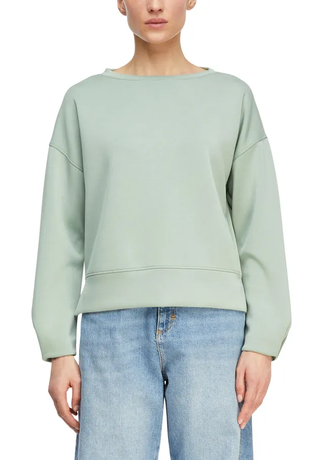 comma-sweatshirt-damen-pastellgr-n-gr-36-mit-faltendetail image 1