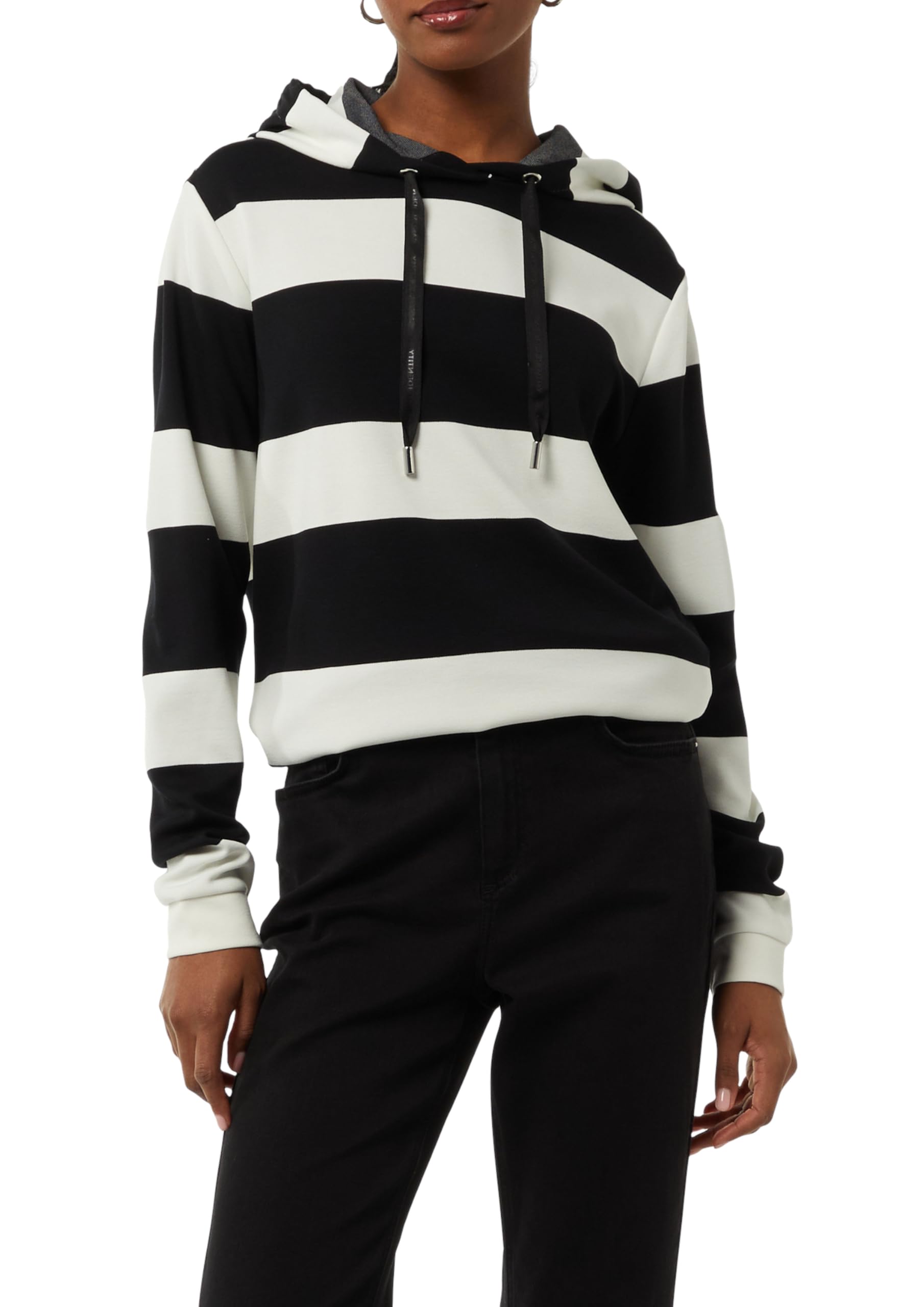comma-sweatshirt-hoodie-damen-schwarz-blockstreifen-34 image 1