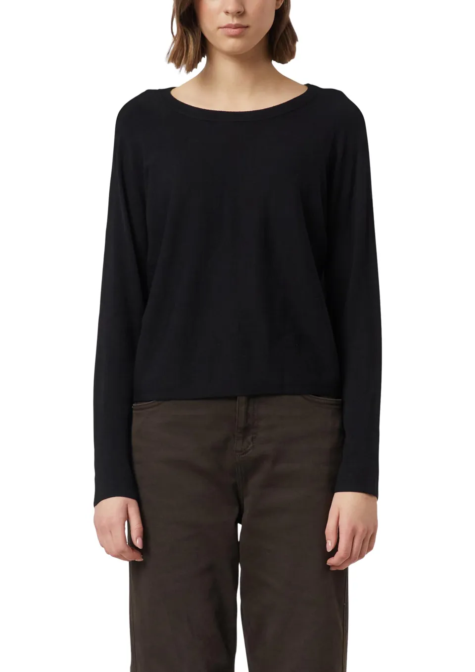 comma-strickpullover-feinstrick-pulli-46-schwarz-fledermaus-rmel image 1
