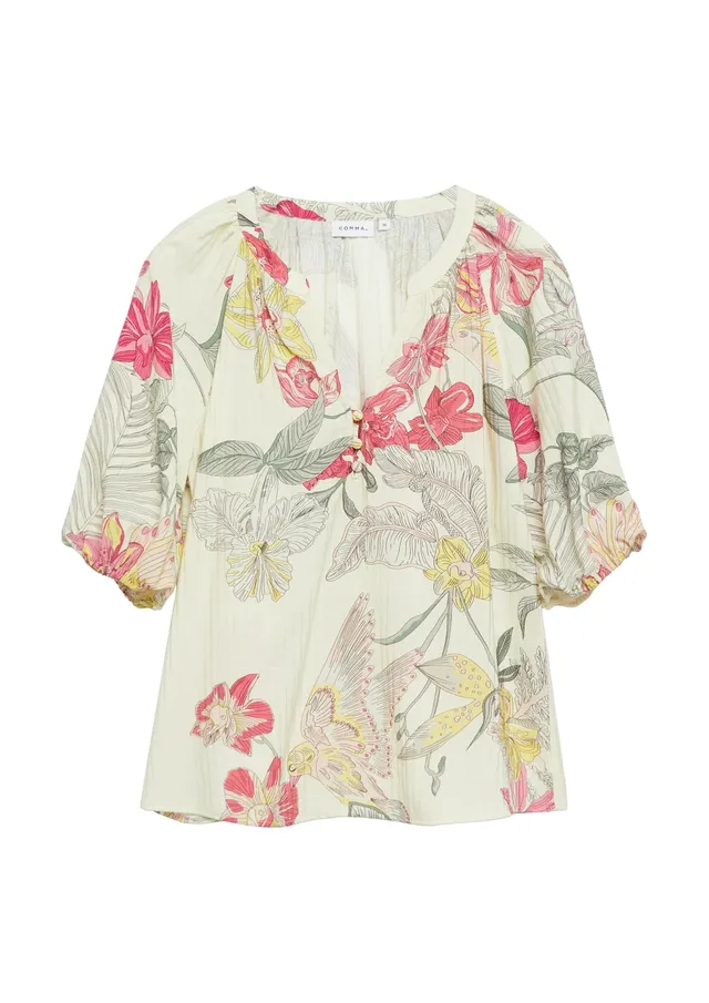comma-blouses-bluse-gr-38-tunika-abstrakt-viskose-kurzarm image 1