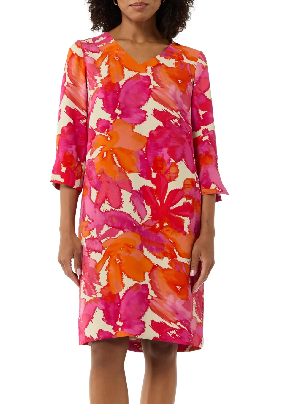comma-cr-pe-kleid-allover-muster-koralle-gr-40 image 1