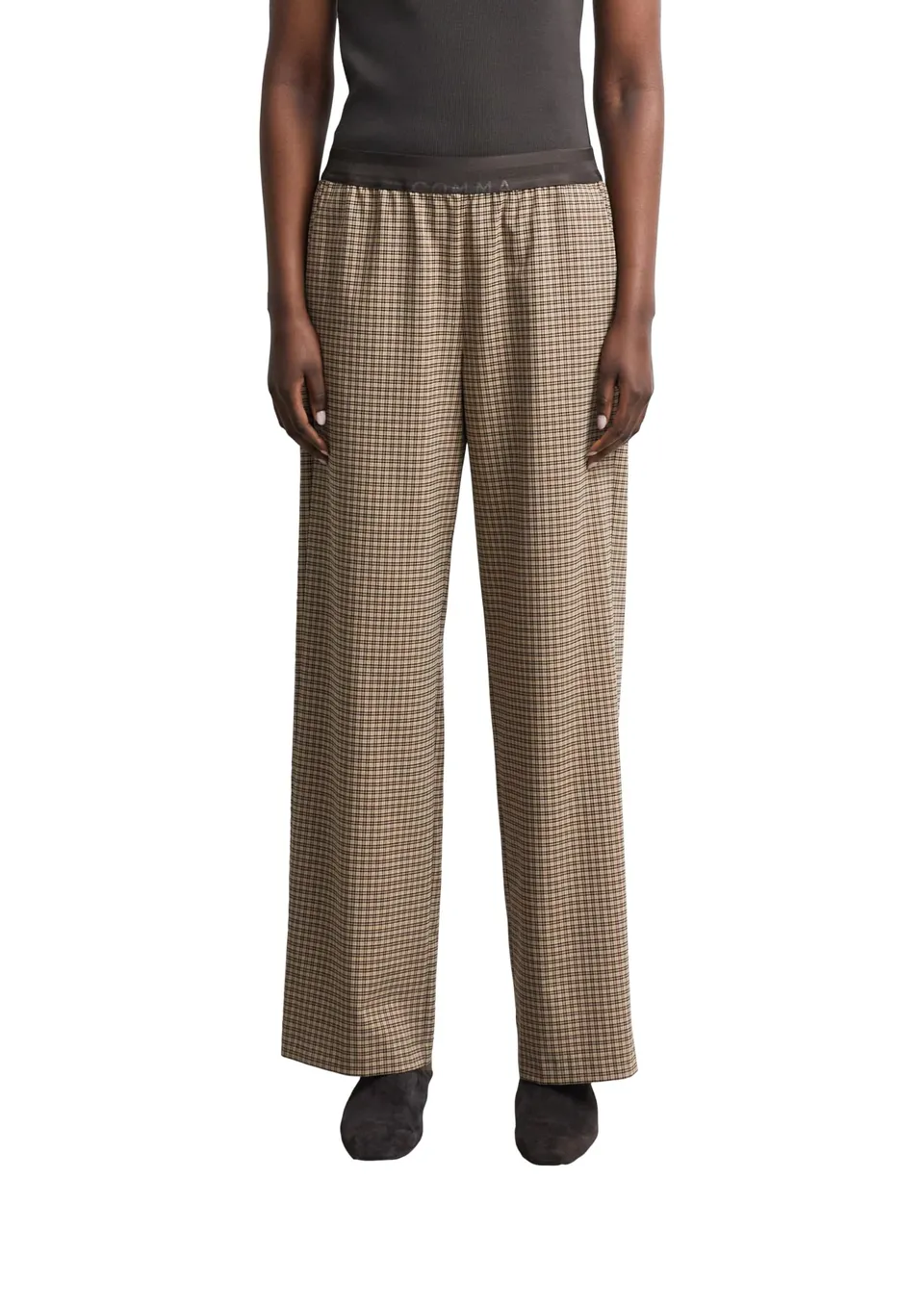 comma-schlupfhose-wide-leg-stoffhose-damen-gr-e-32-karo image 1