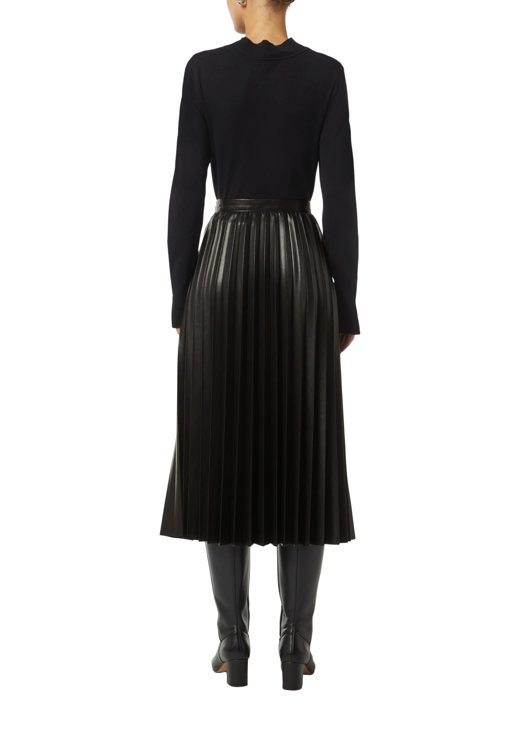 comma-skirts-plisseerock-lederoptik-reissverschluss image 2