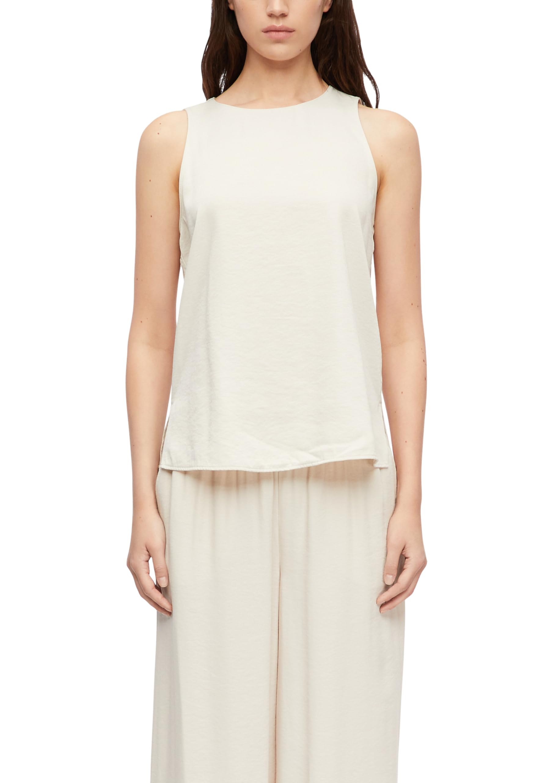 comma-blouses-damenbluse-rmellos-samt-satin-rundhals image 1