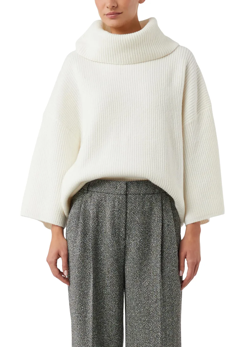 comma-2172911-poncho-damen-schiefergrau-mit-rollkragen image 1