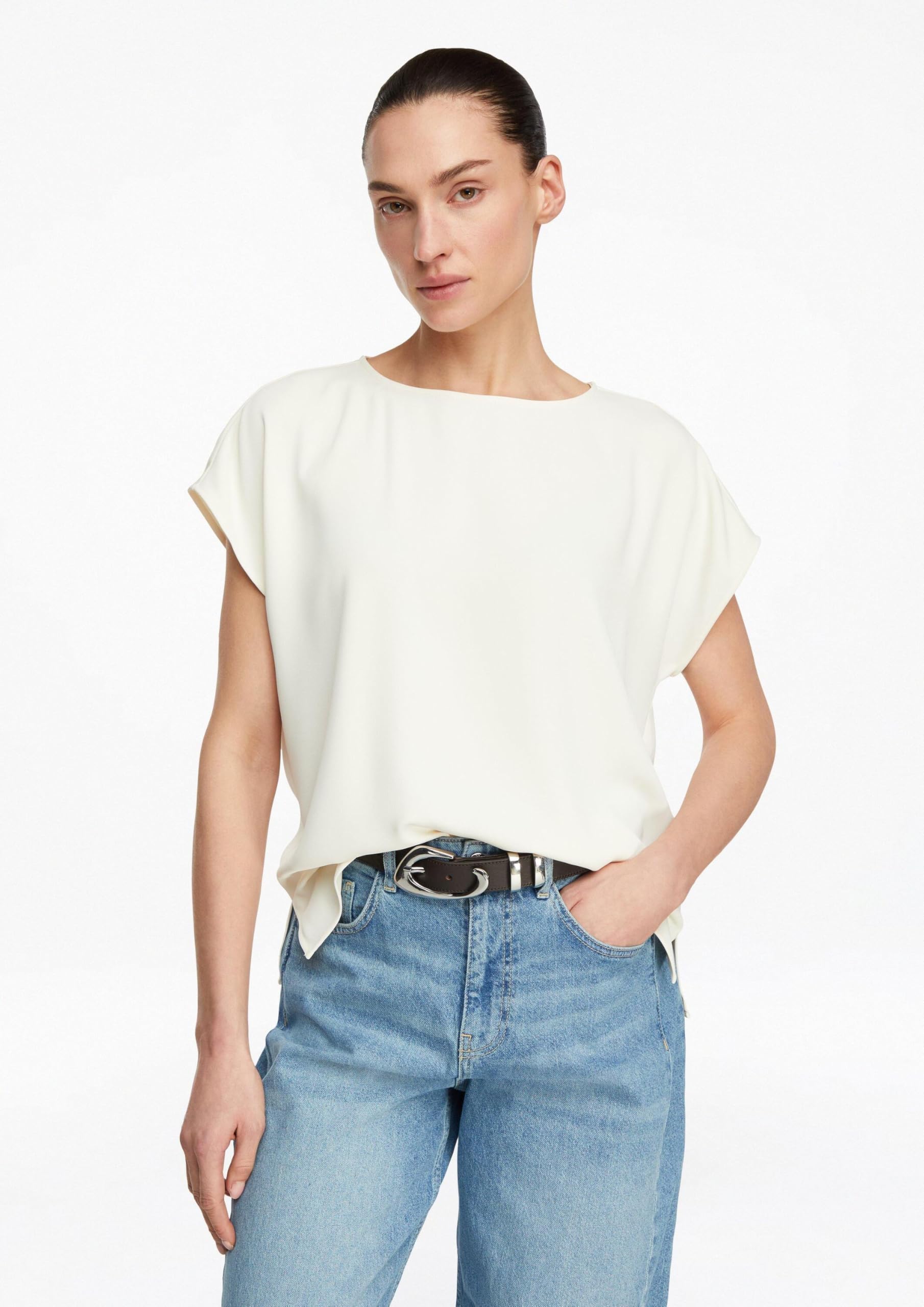 comma-blouses-damen-bluse-kurzarm-rundhals image 6