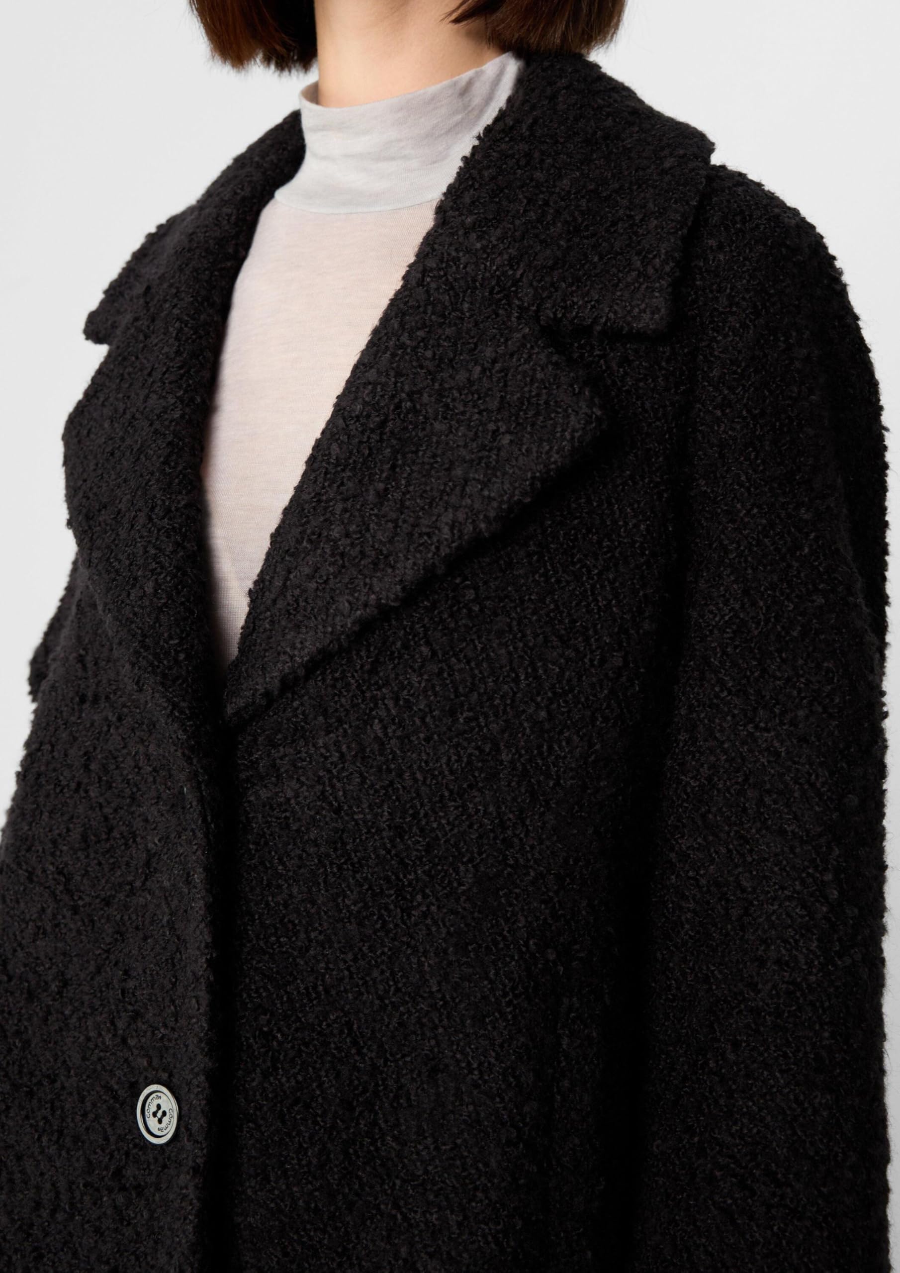 comma-boucl-jacke-kurz-damen-gr-44-mit-rippb-ndchen image 3