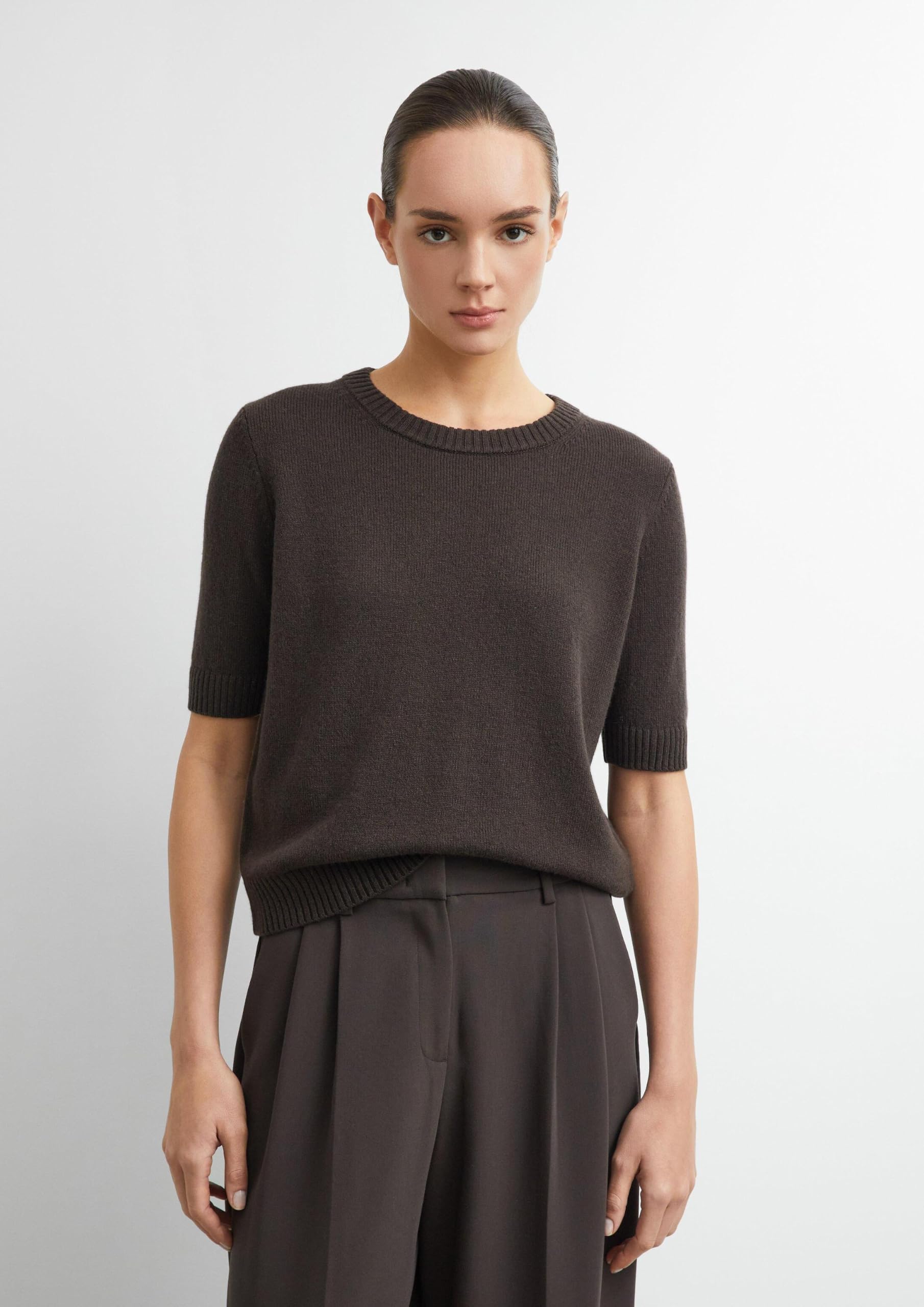 comma-knitwear-strickpullover-kurzarm-dunkelbraun-gr-34 image 6