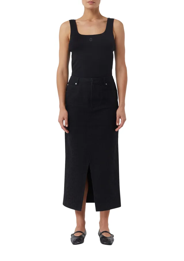 comma-langer-denim-rock-leo-jacquard-gr-38-high-rise image 1