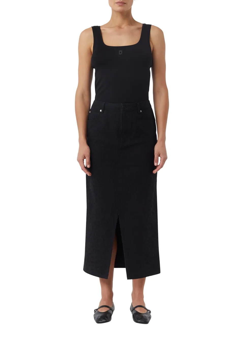 comma-langer-denim-rock-leo-jacquard-gr-38-high-rise image 1